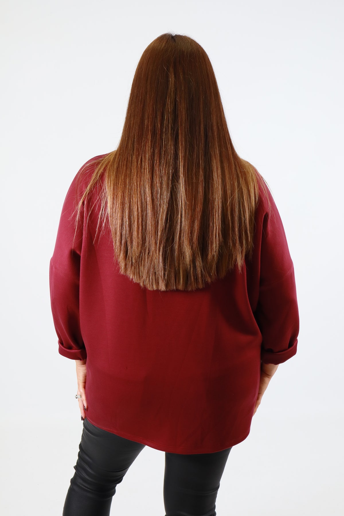 Saffron Sequin Sweater in Wine