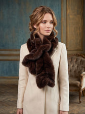 Shelby Fur Scarf in Brown