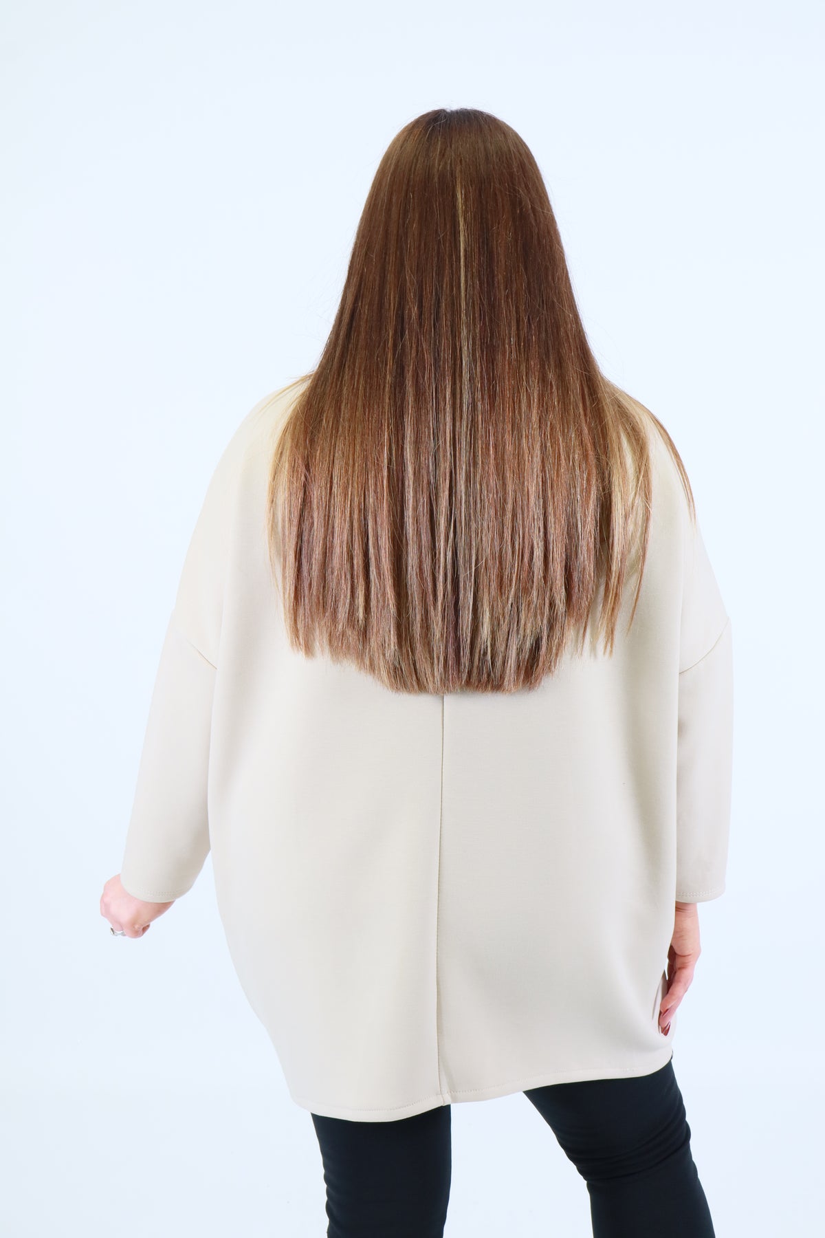 Shelby Sequin Sweater in Beige