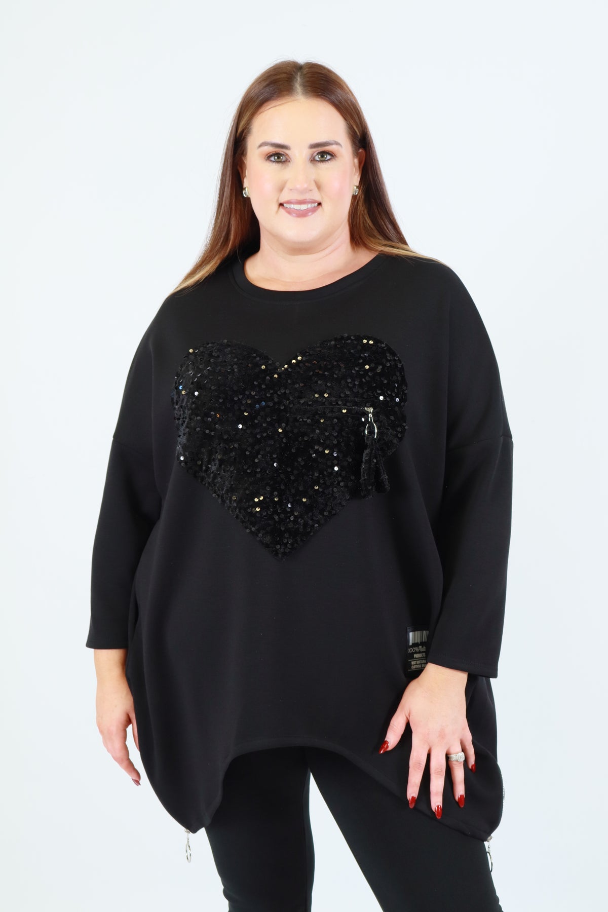 Shelby Sequin Sweater in Black