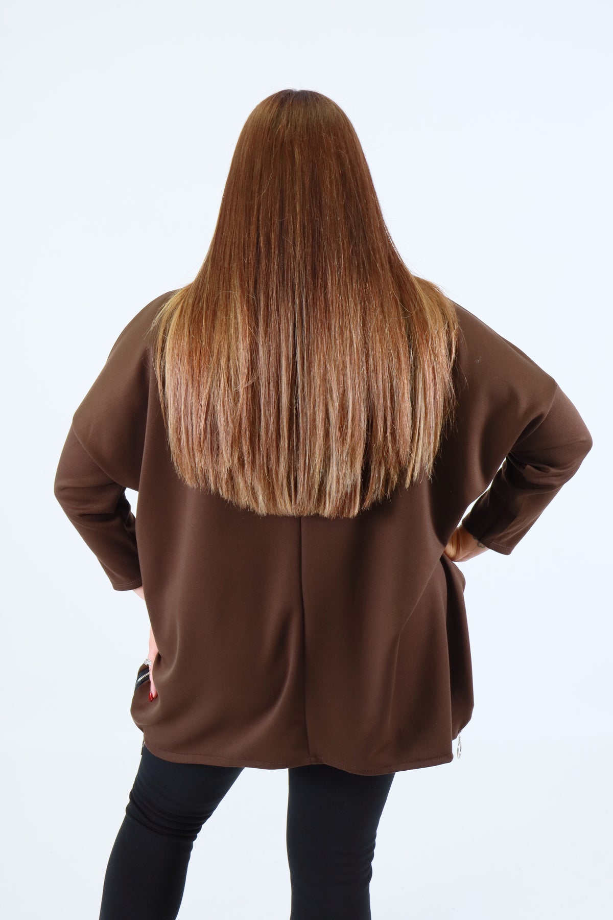 Shelby Sequin Sweater in Brown