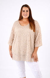 Sienna Lace Top in Beige