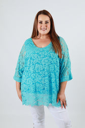 Sienna Lace Top in Blue