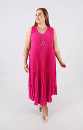 Summer Pleated Dress in Pink
