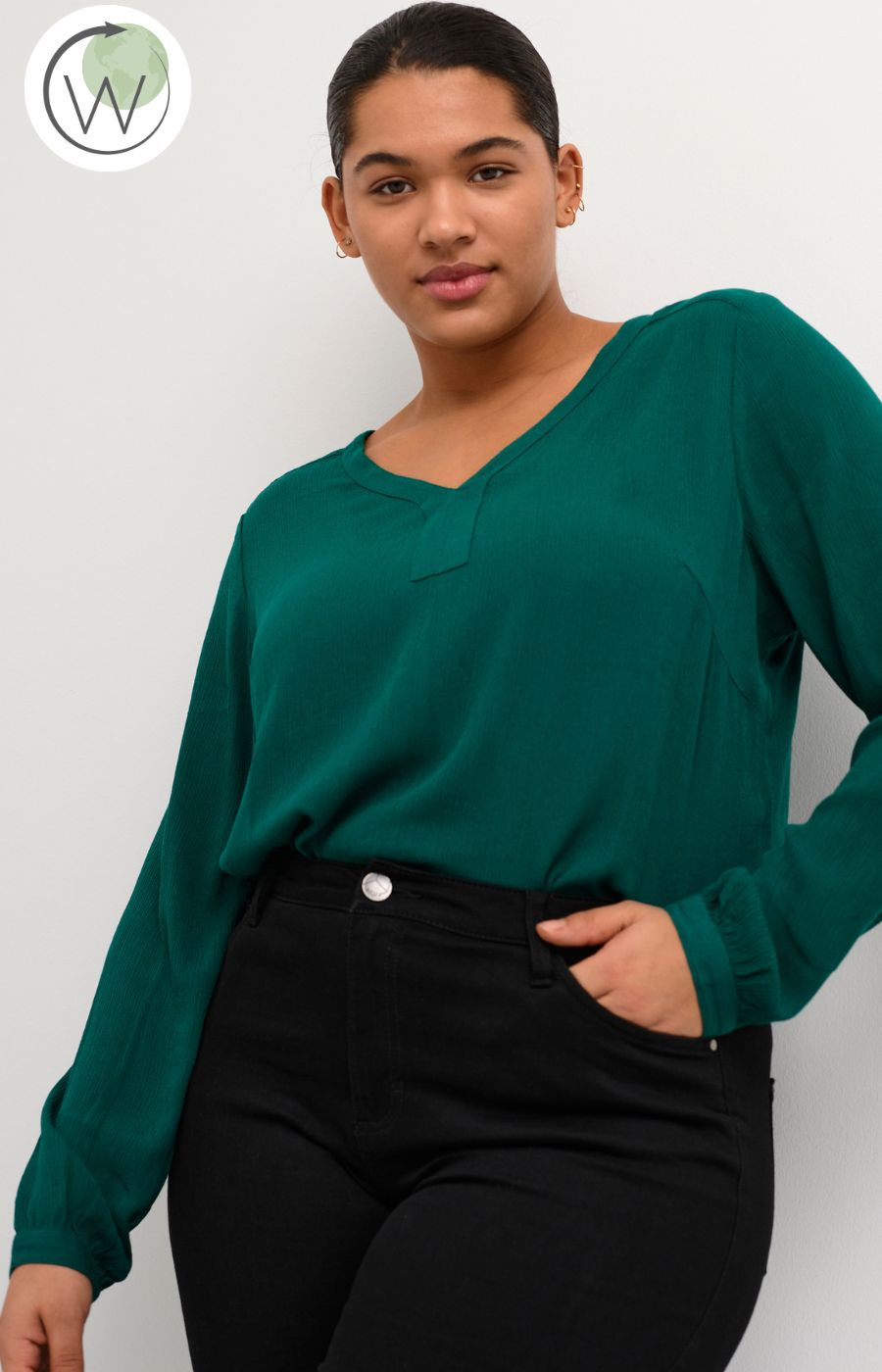 Kaffe Cami Blouse in Teal Green