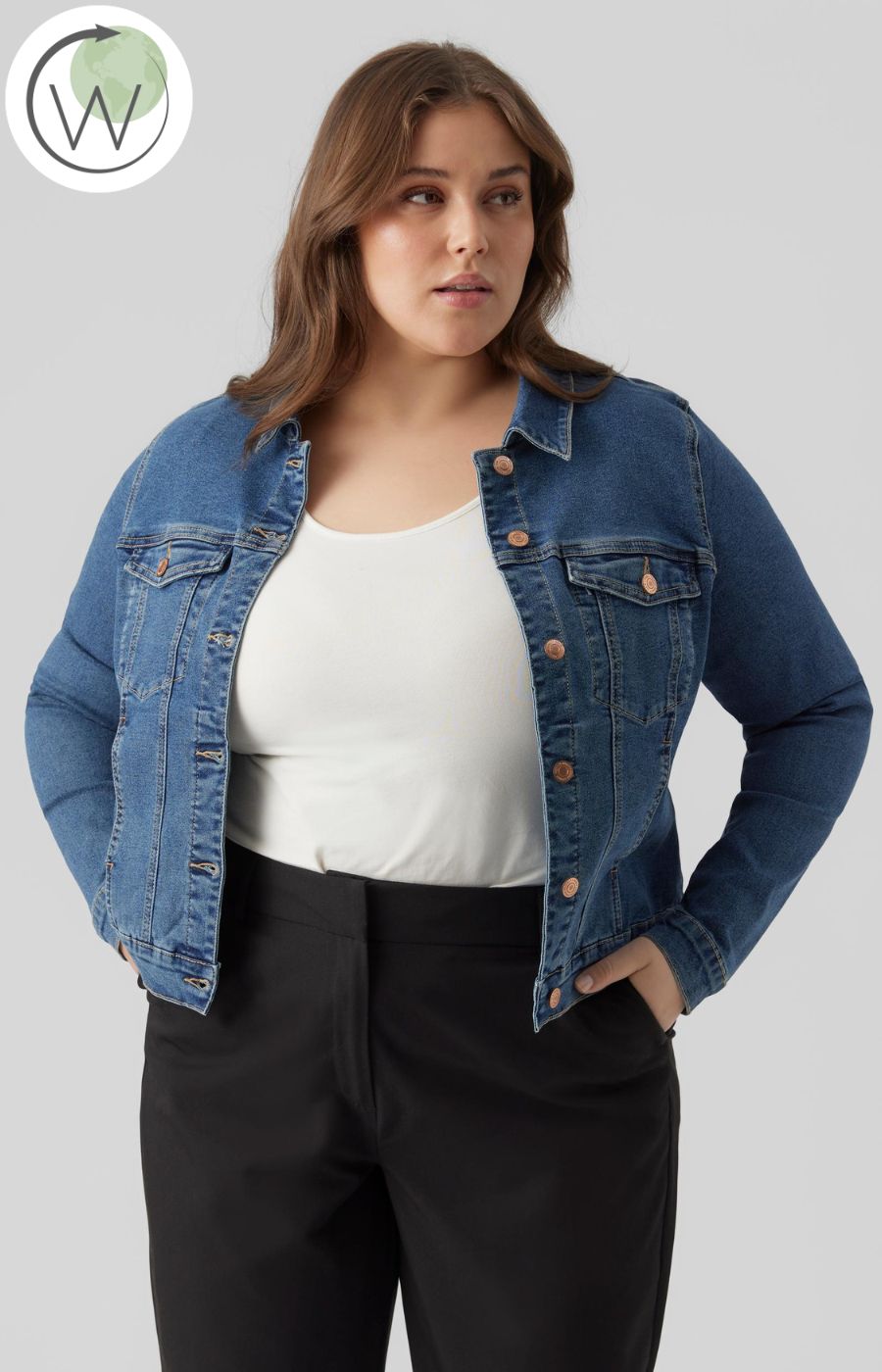 Vero Moda Curve Denim Blue Jacket