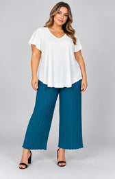 Tammy Pleated Trousers in Teal