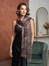 Tanya Scarf in Taupe. This image was created using AI