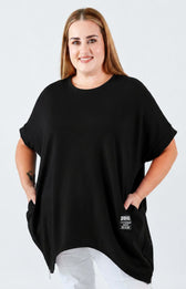 Tara Short Sleeve Sweater in Black