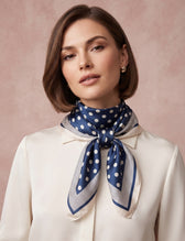 Taylor Silk Scarf in Navy