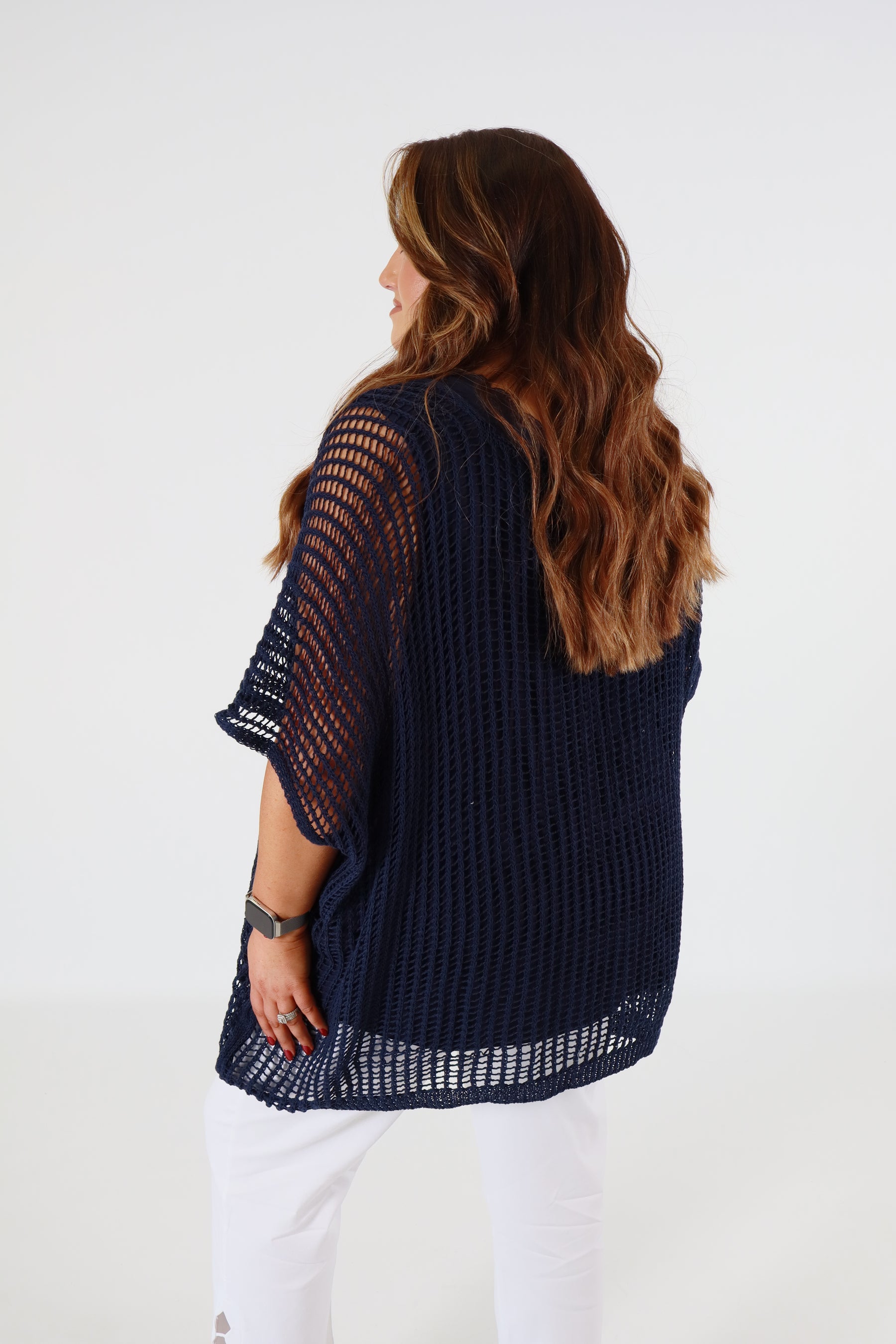 Tilly Crochet Top in Navy