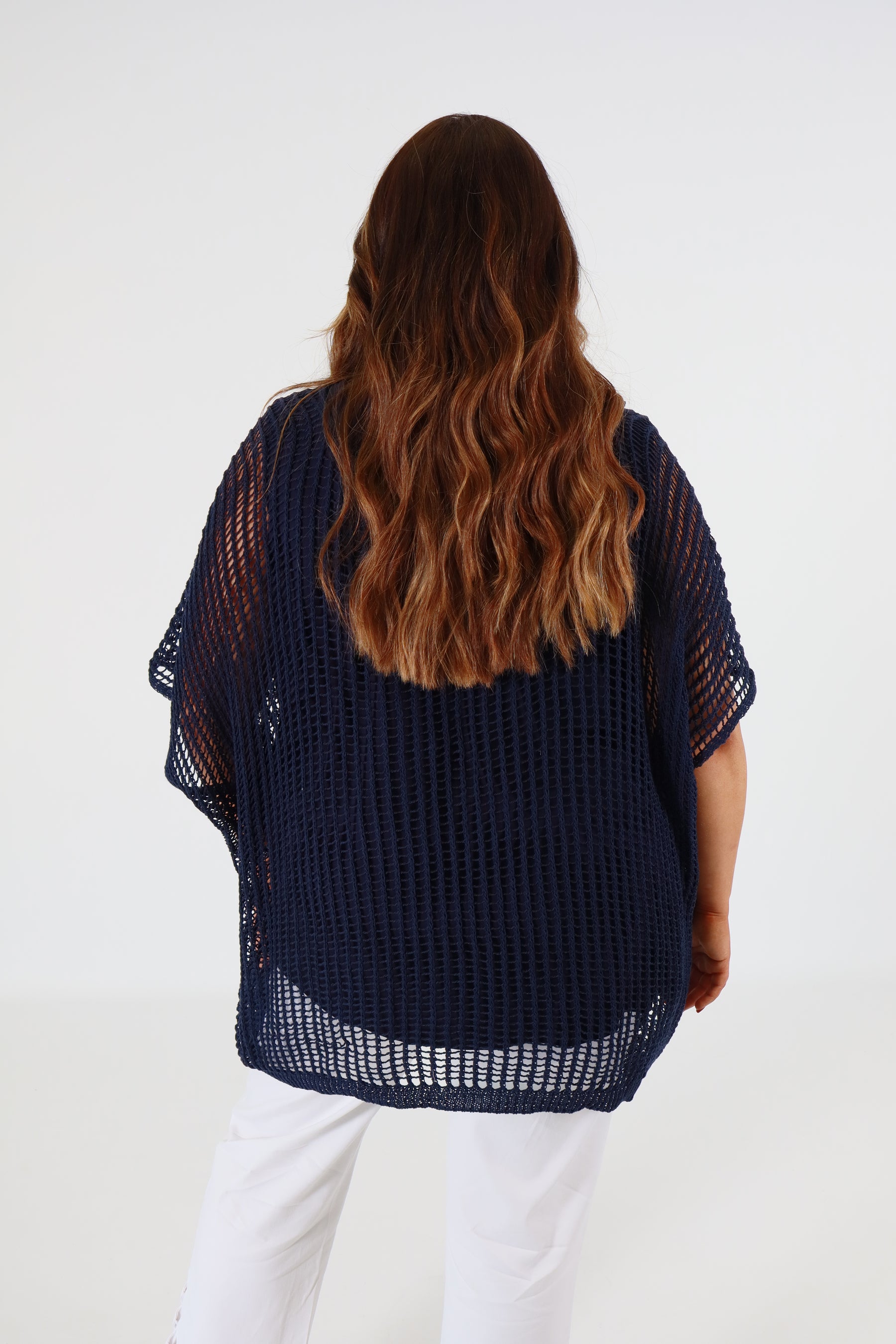 Tilly Crochet Top in Navy
