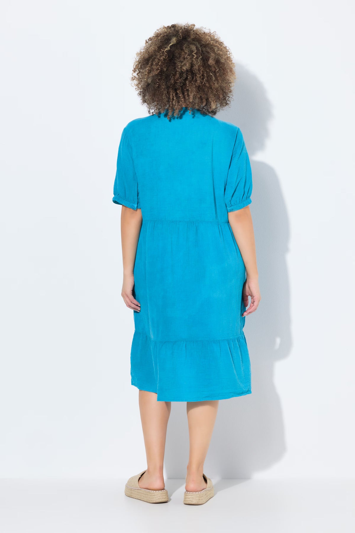 Ulla Popken A-Line Dress in Turquoise