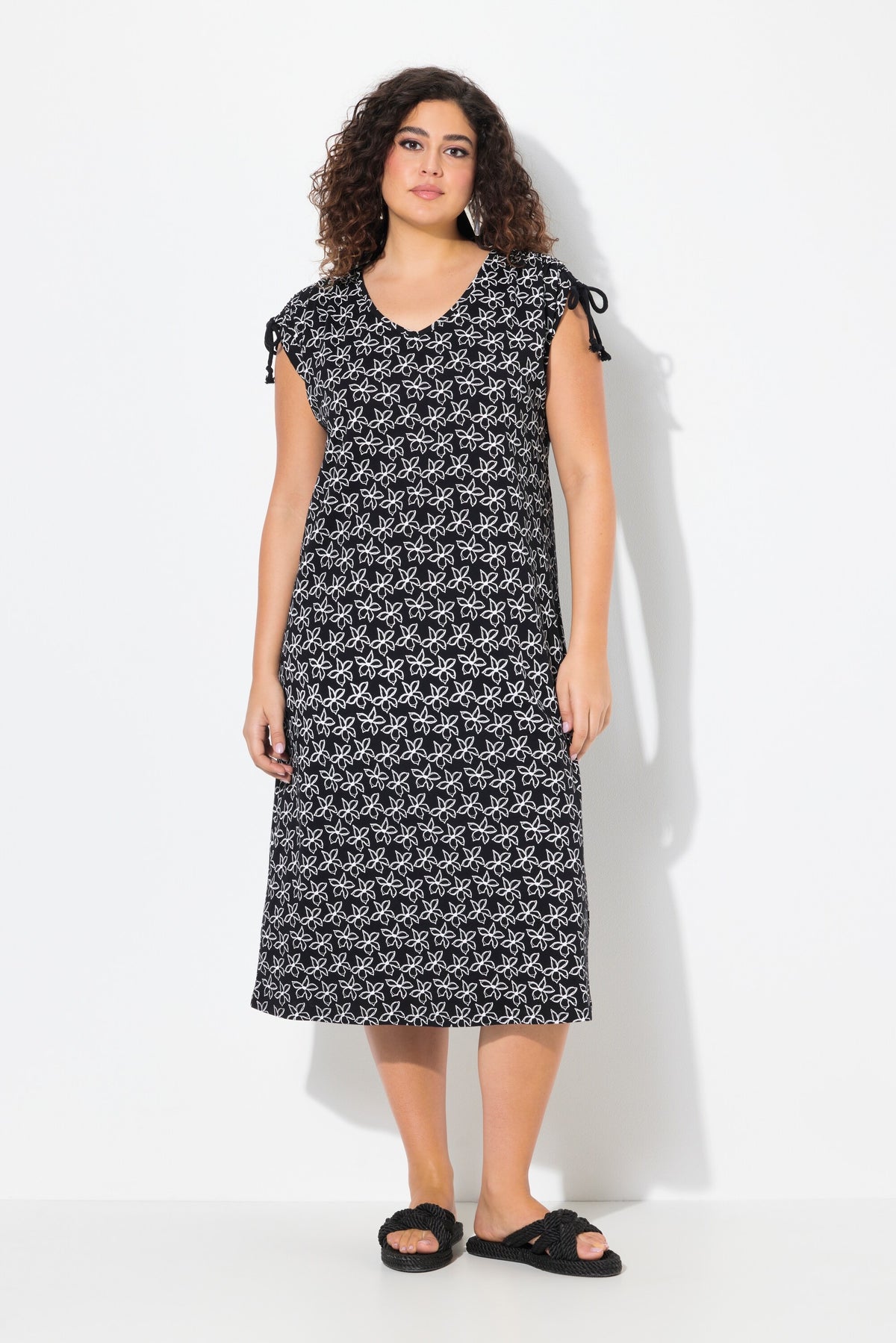 Ulla Popken Black Floral Dress