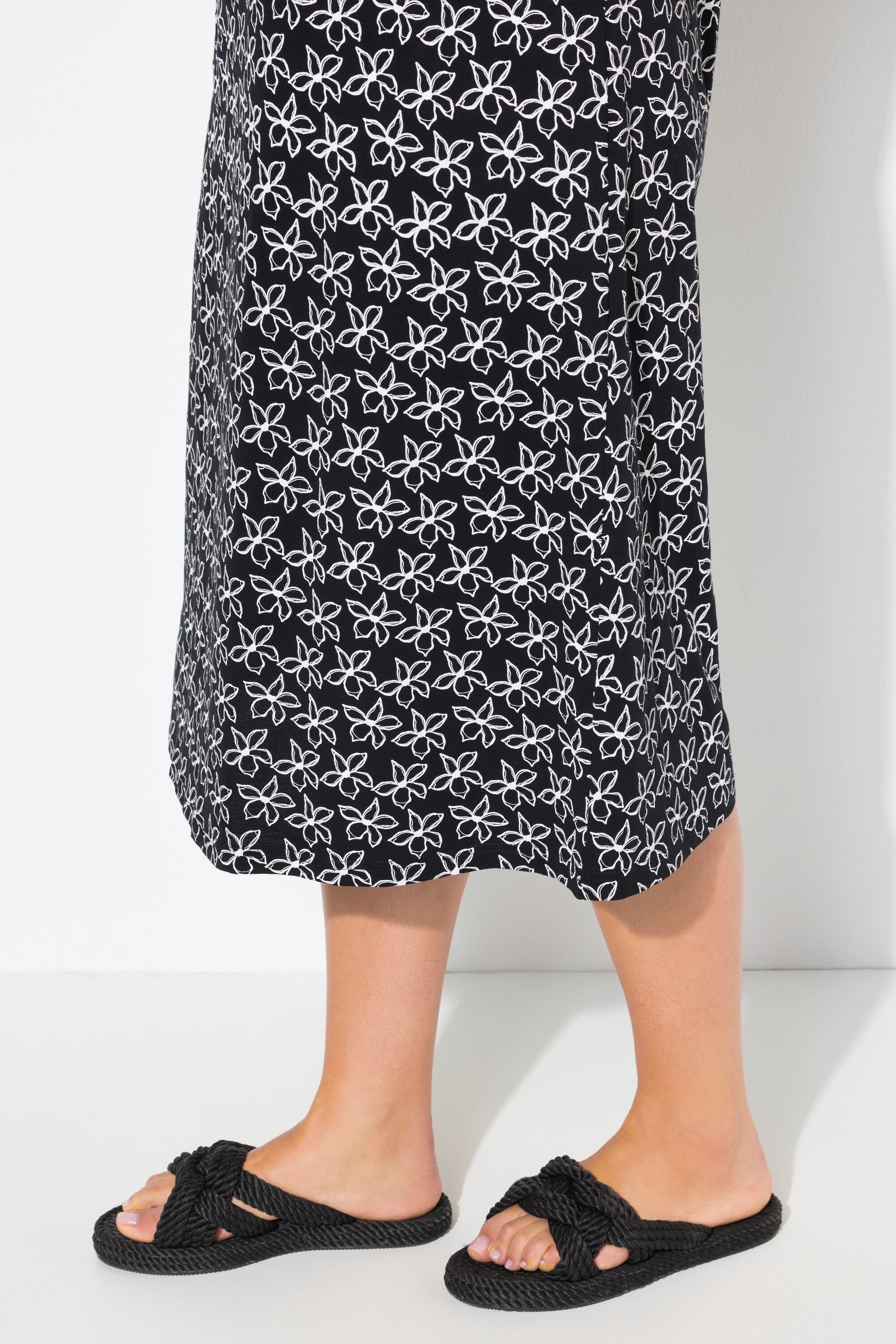 Ulla Popken Black Floral Dress