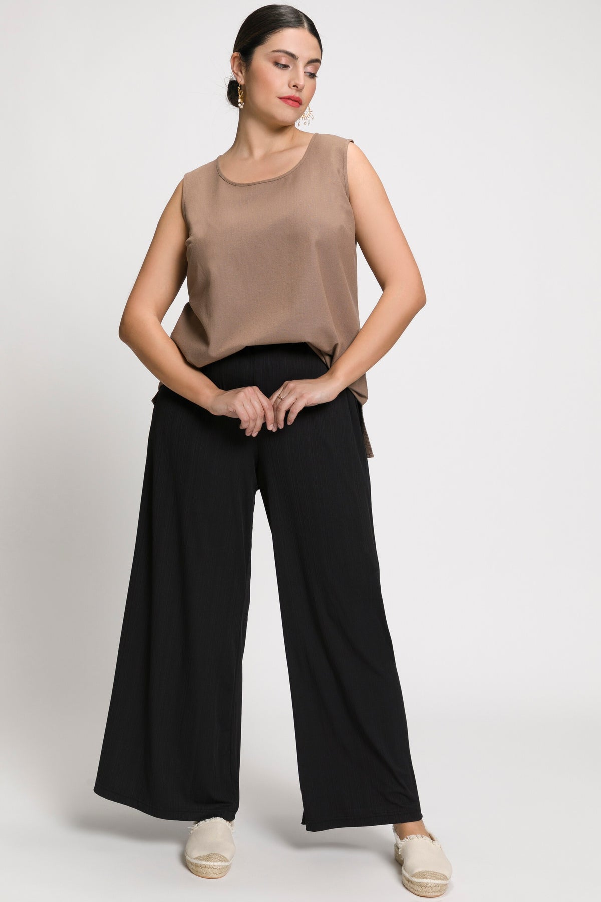 Ulla Popken Black Wide Leg Trousers