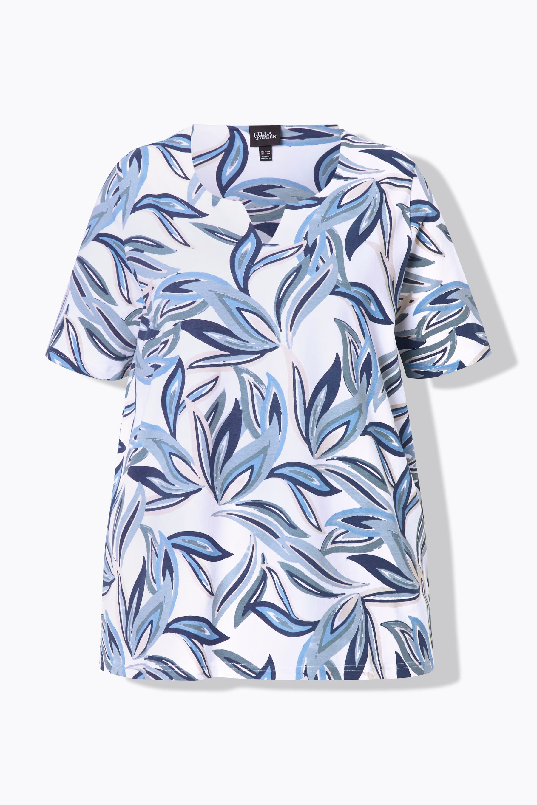 Ulla Popken Blue Leaf T-Shirt