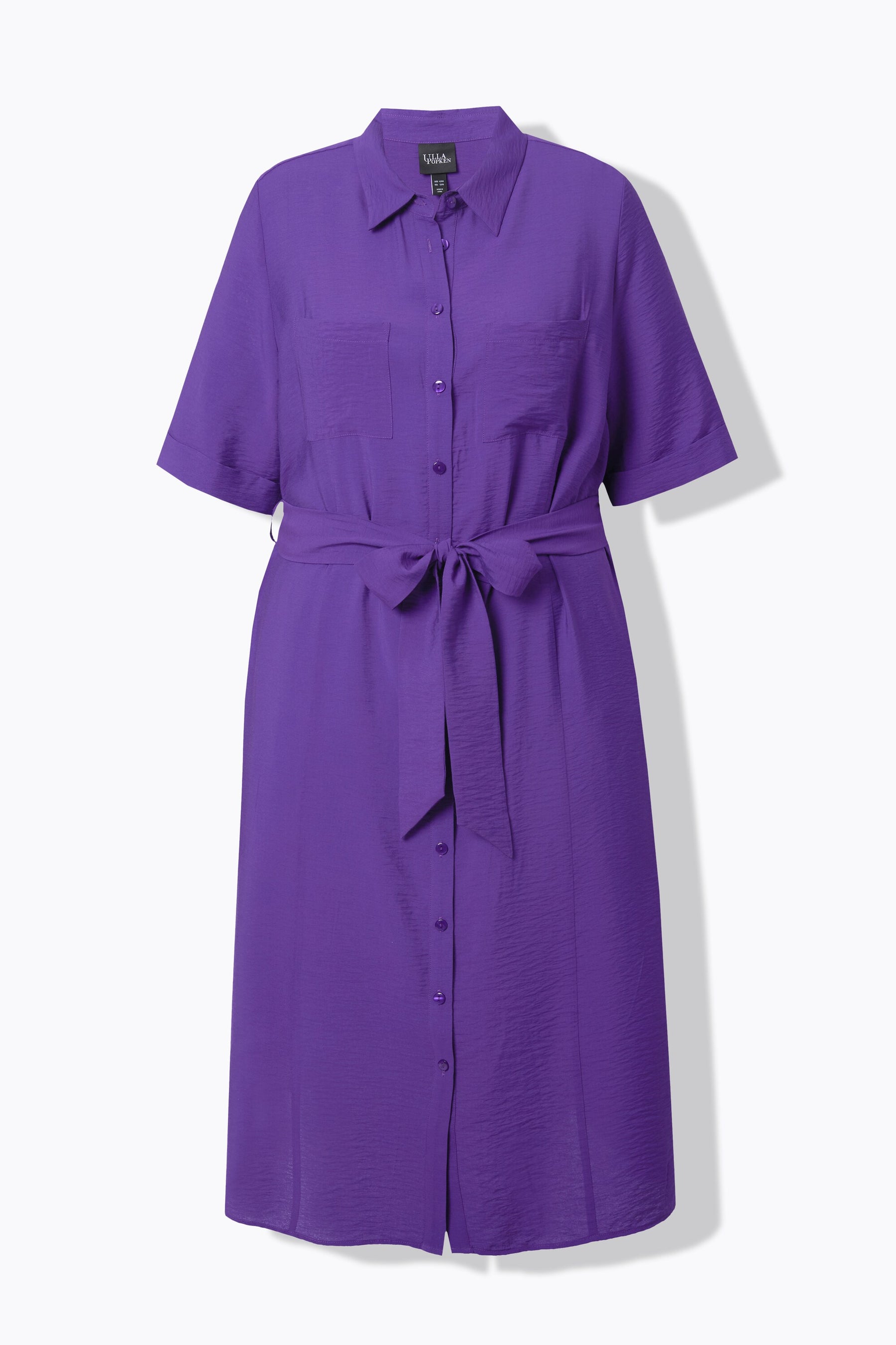 Ulla Popken Button Midi Dress in Purple