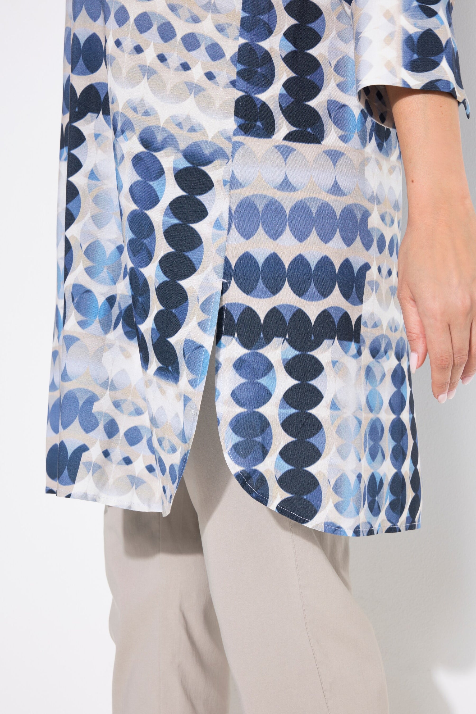 Ulla Popken Circle Print Long Blouse