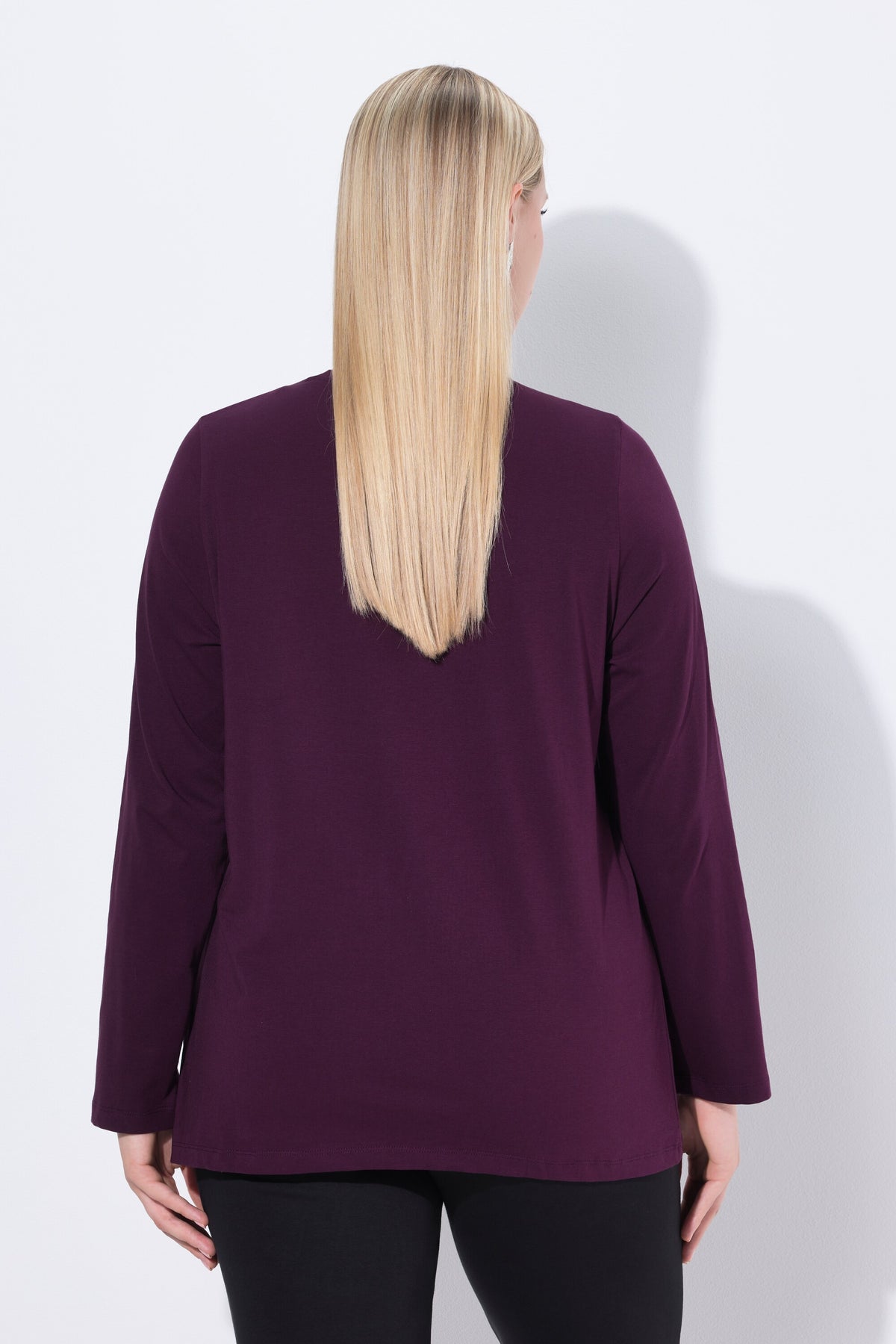 Ulla Popken Diamante Print Top in Plum