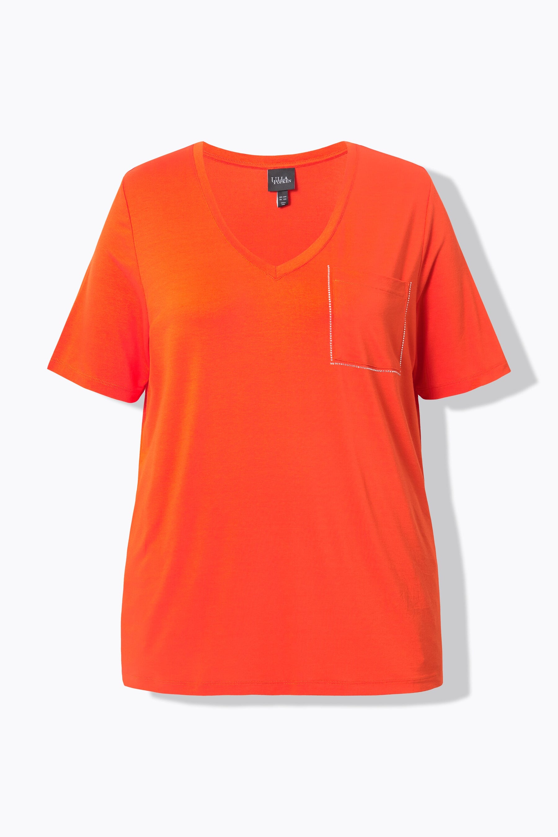Ulla Popken Diamond Pocket T-Shirt in Orange