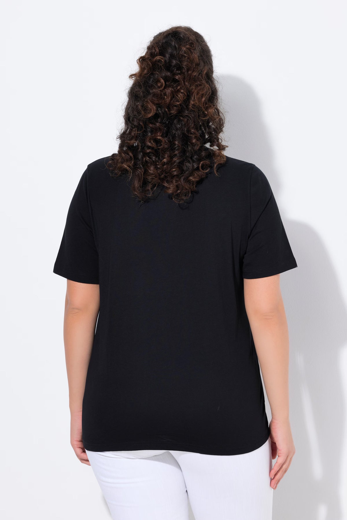 Ulla Popken Flamingo T-Shirt in Black