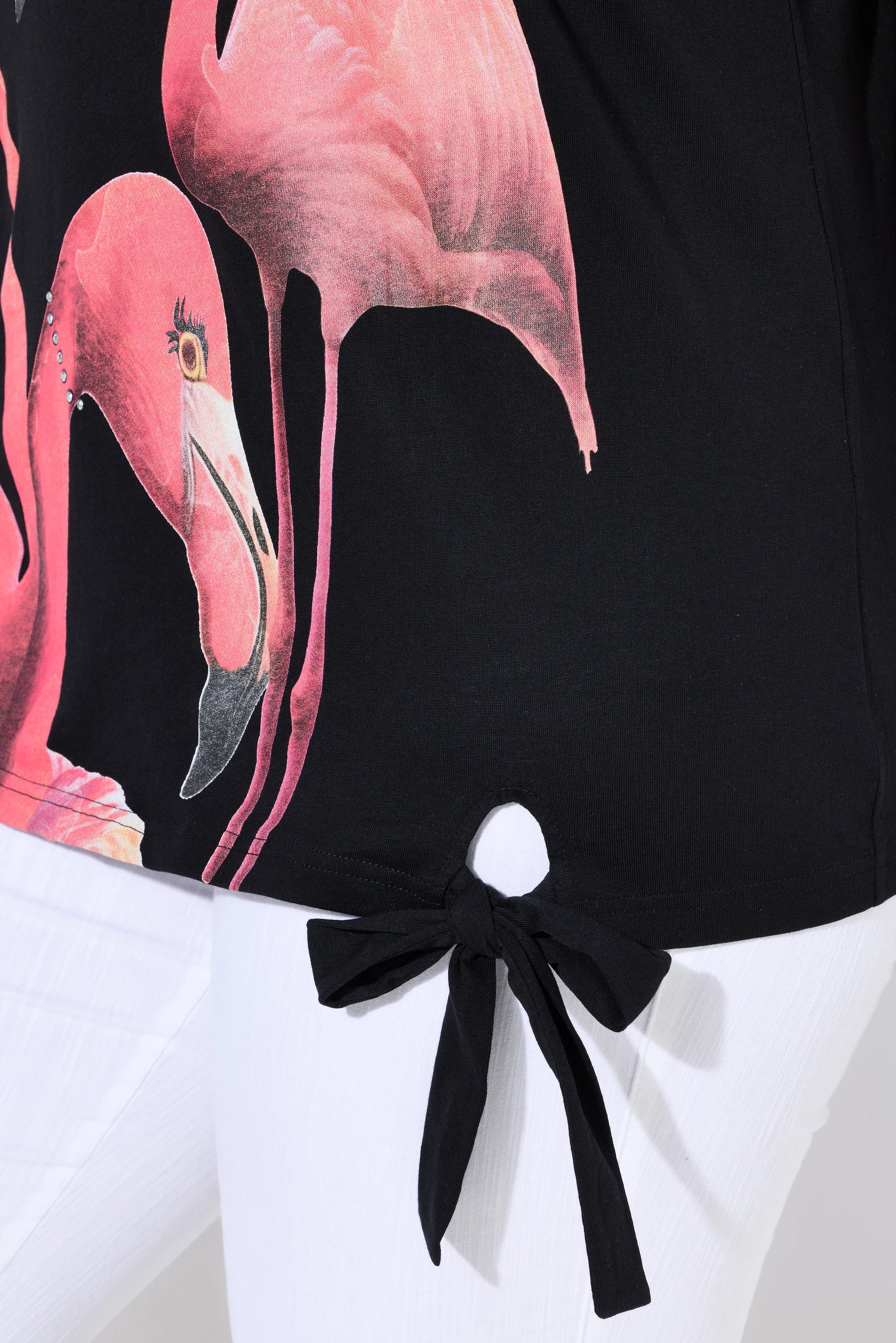 Ulla Popken Flamingo T-Shirt in Black