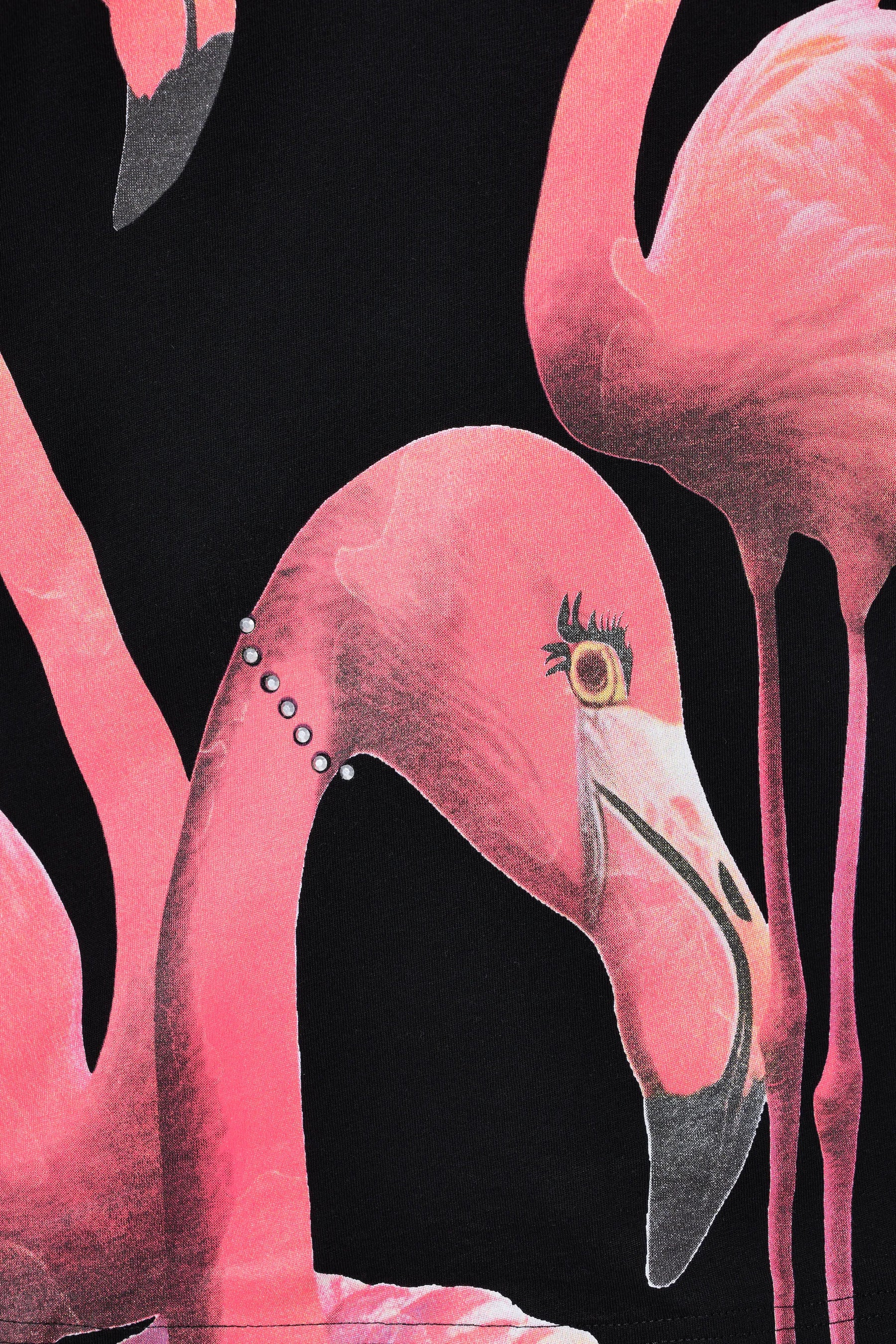 Ulla Popken Flamingo T-Shirt in Black