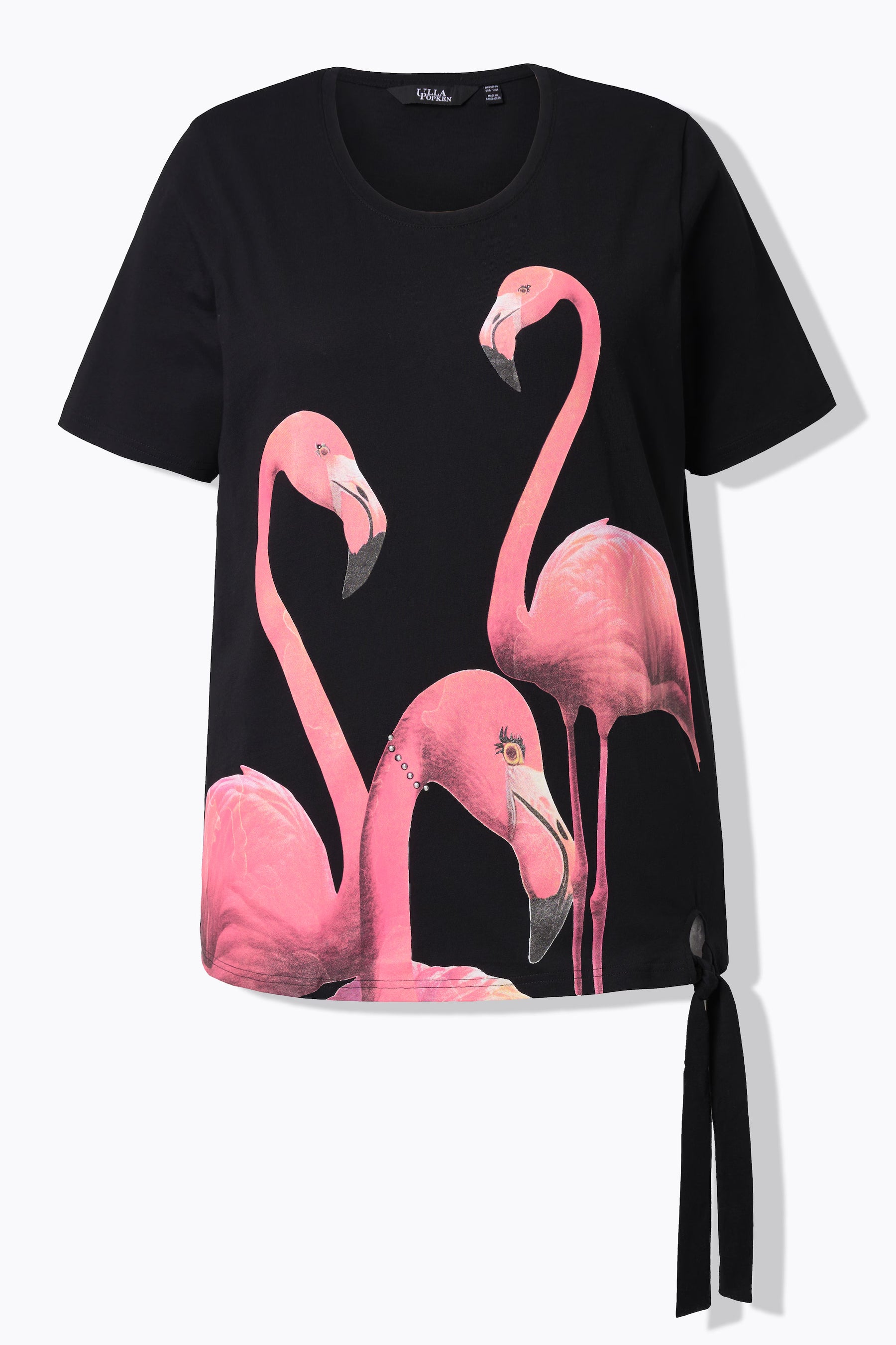 Ulla Popken Flamingo T-Shirt in Black