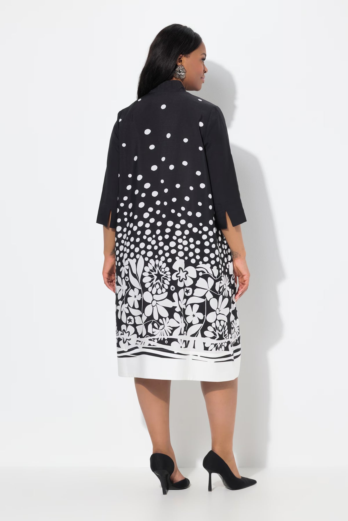 Ulla Popken Floral Monochrome Dress