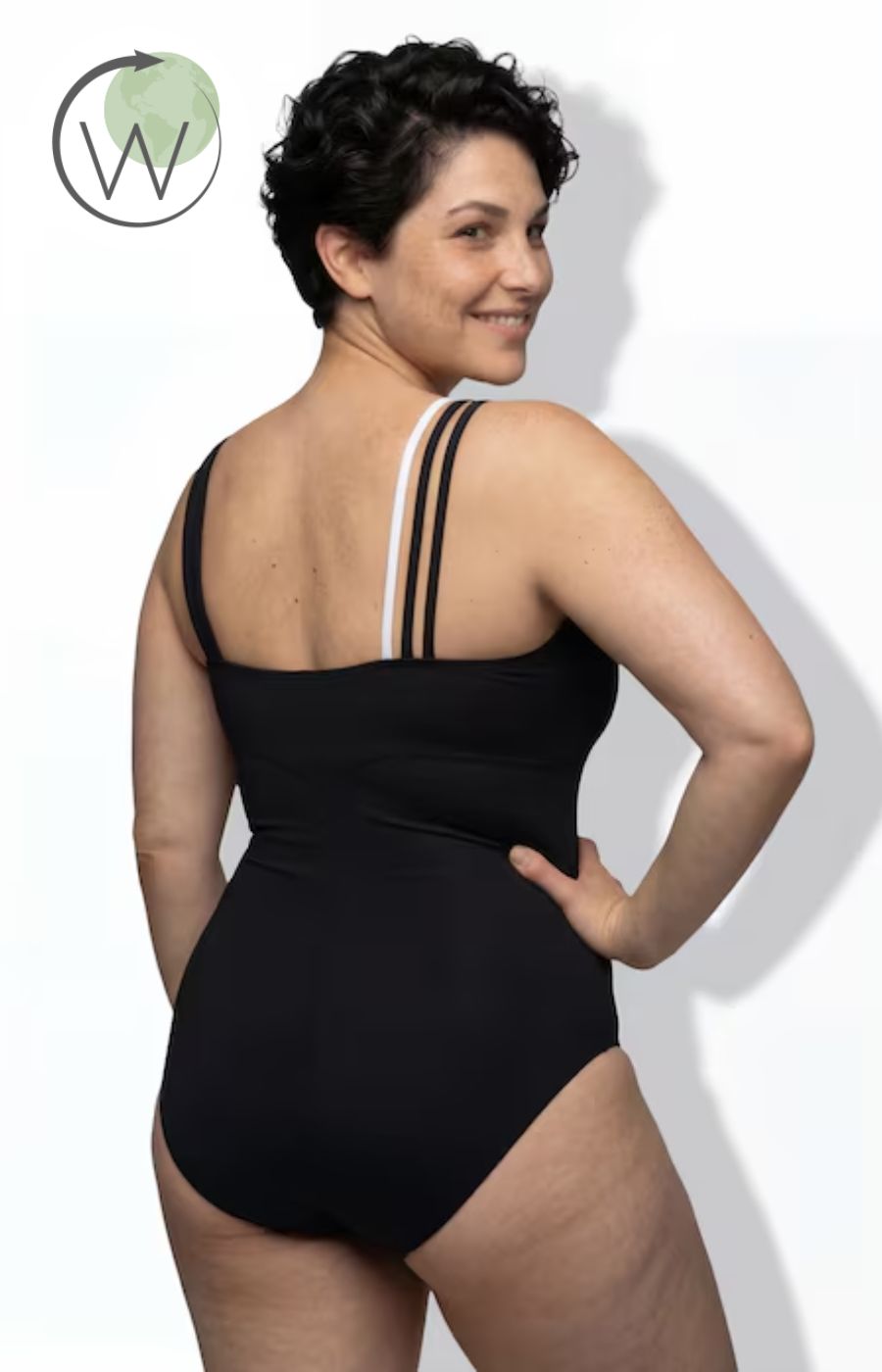 Ulla Popken Floral Monochrome Swimsuit