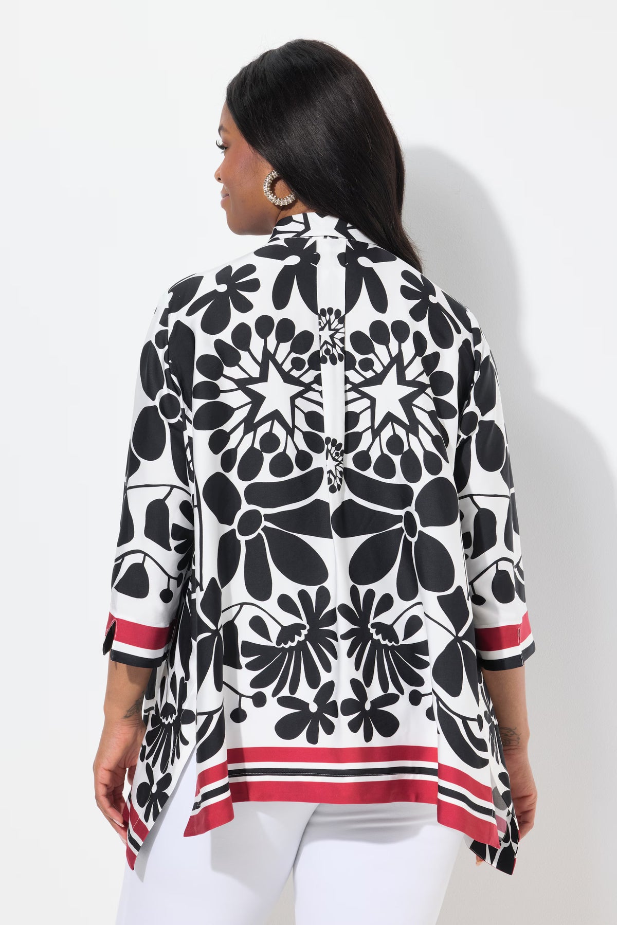 Ulla Popken Floral Satin Shirt