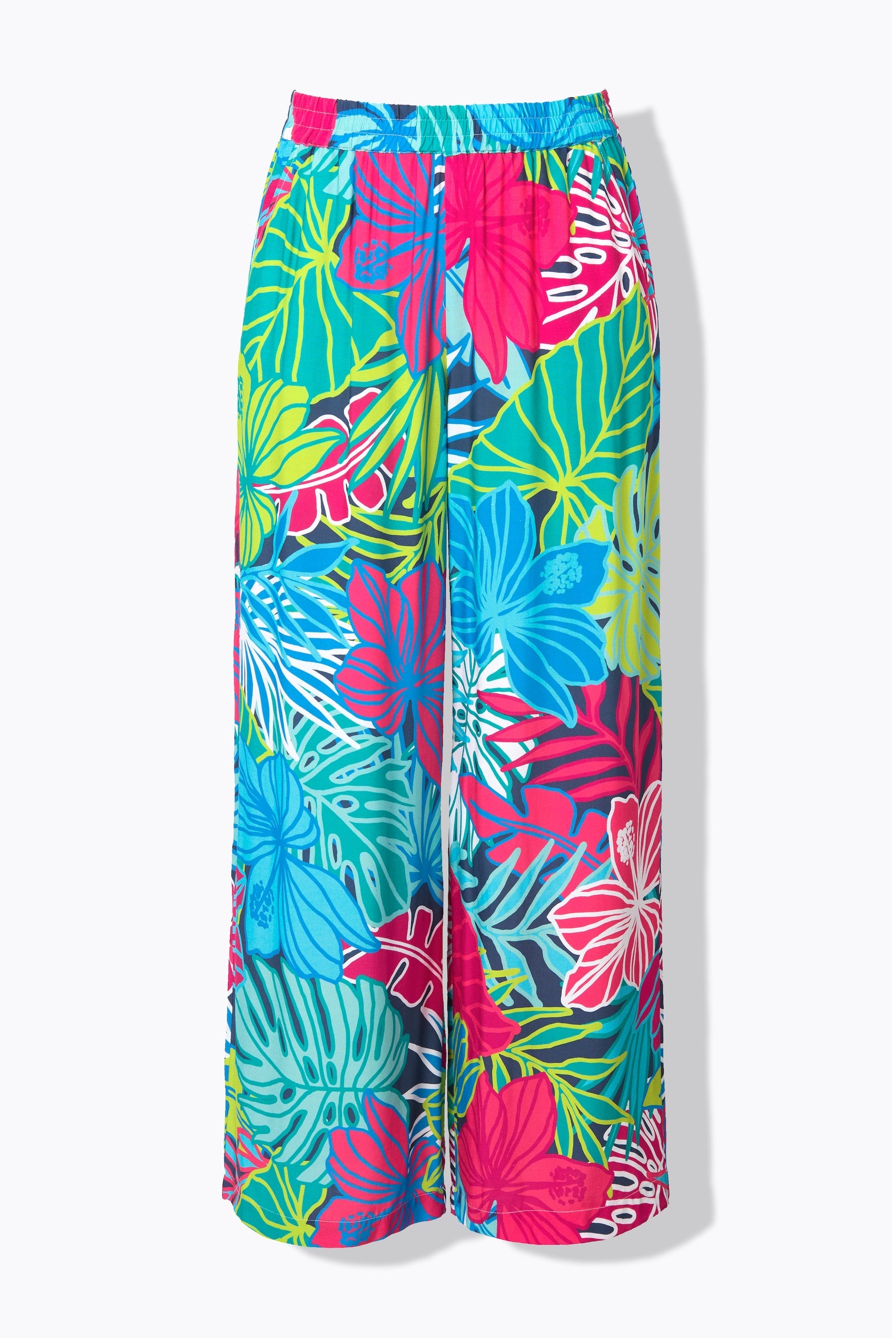 Ulla Popken Floral Wide Leg Trousers