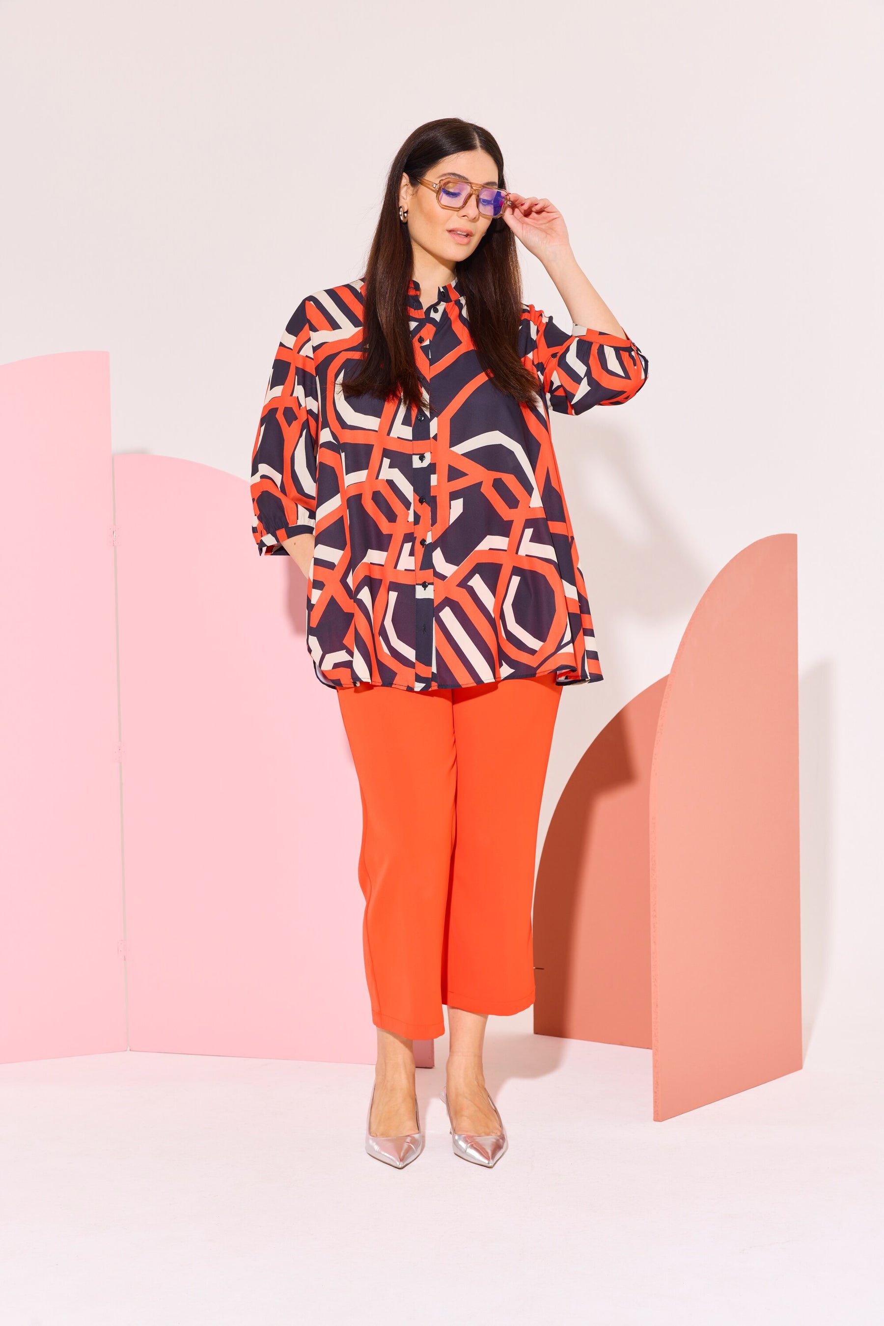 Ulla Popken Graphic Shirt in Orange