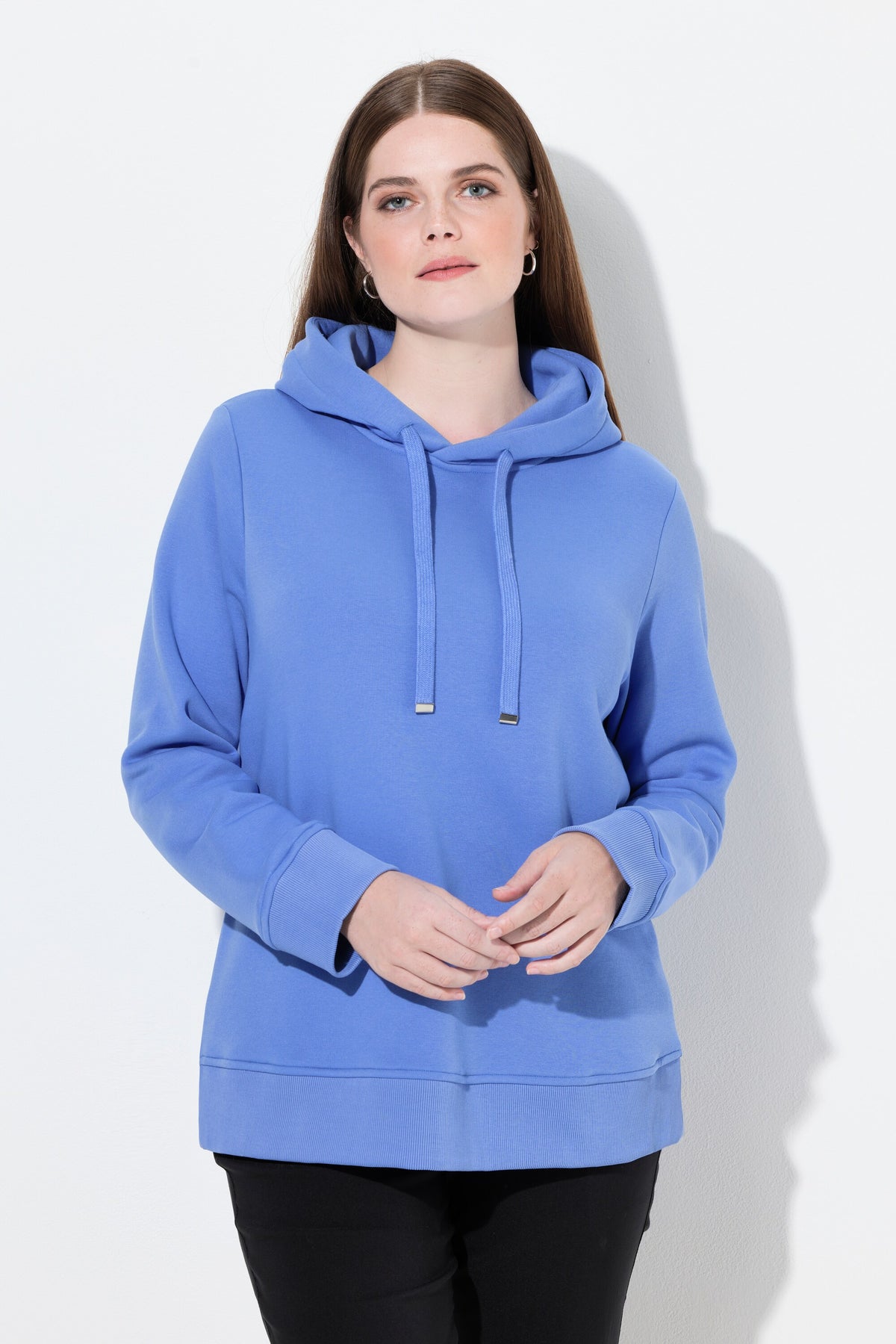 Ulla Popken Hoodie in Cornflower Blue