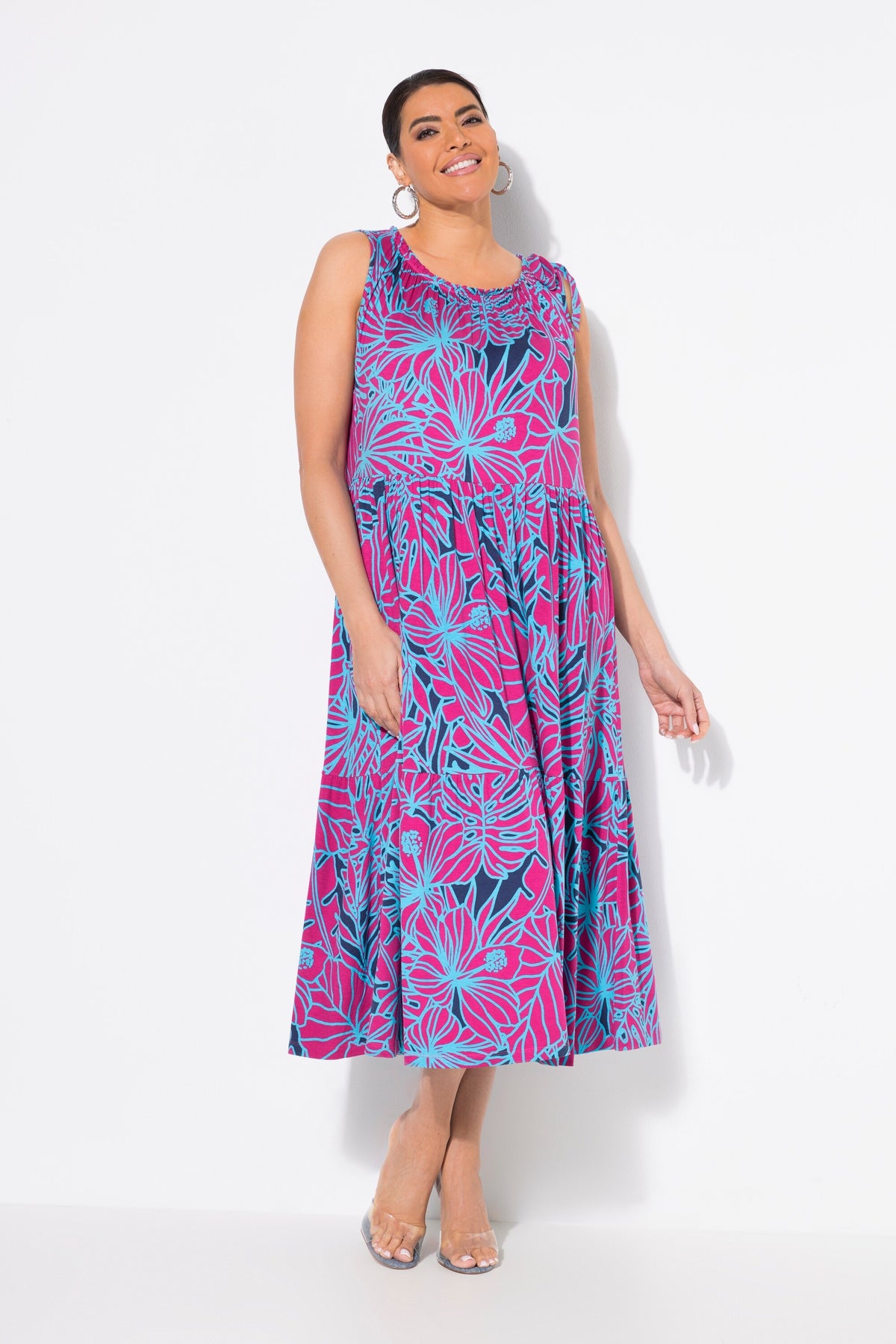 Ulla Popken Jersey Floral Midi Dress