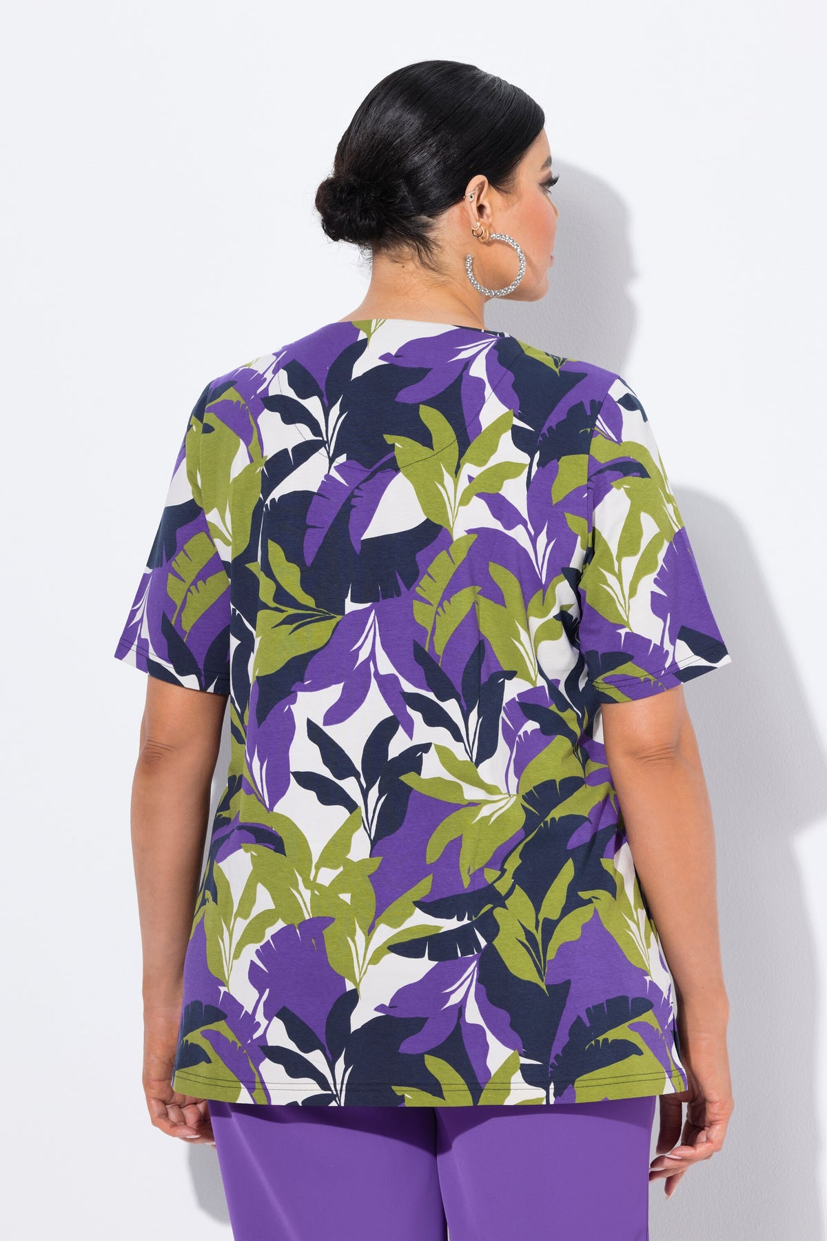 Ulla Popken Leaf Print T-Shirt