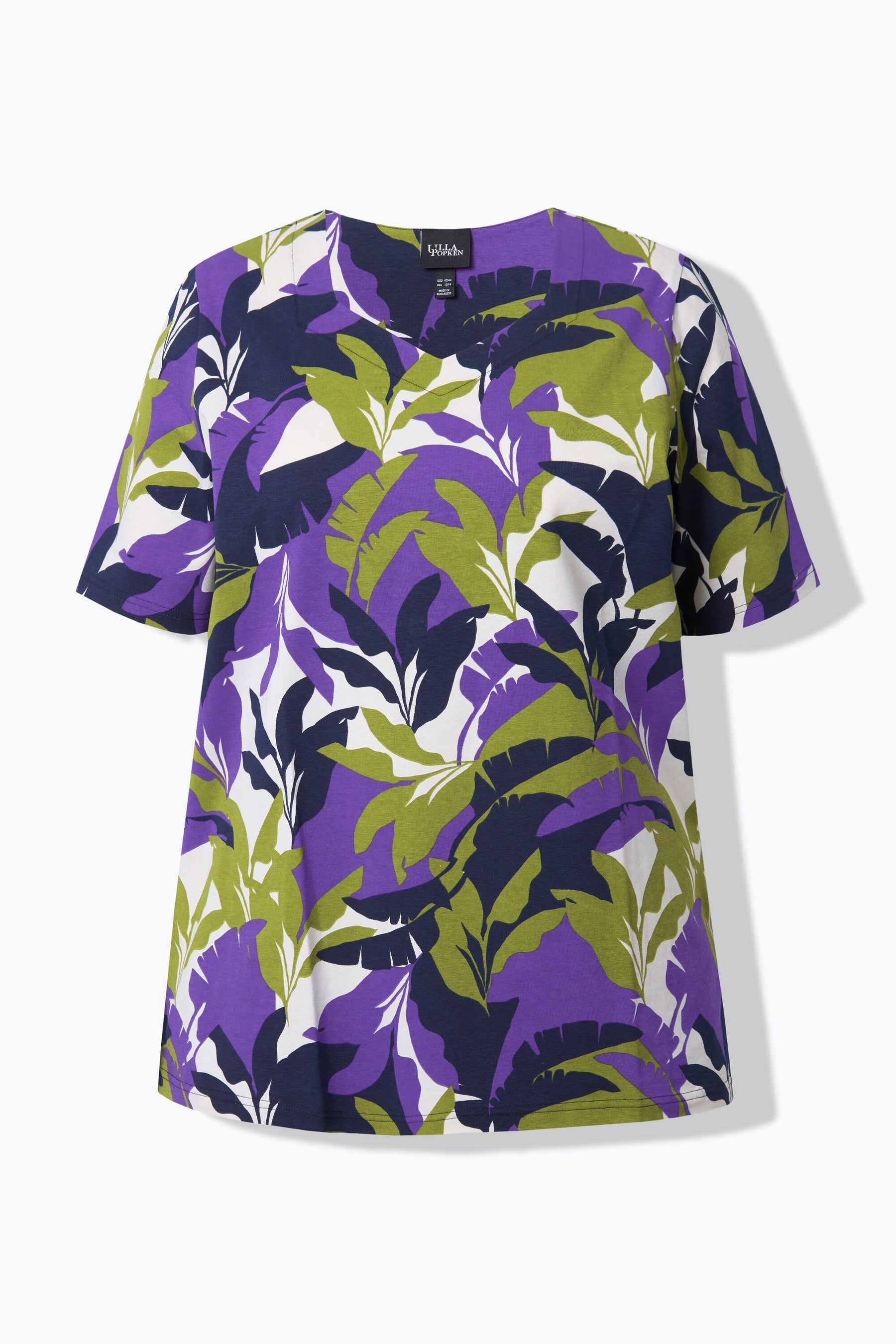 Ulla Popken Leaf Print T-Shirt