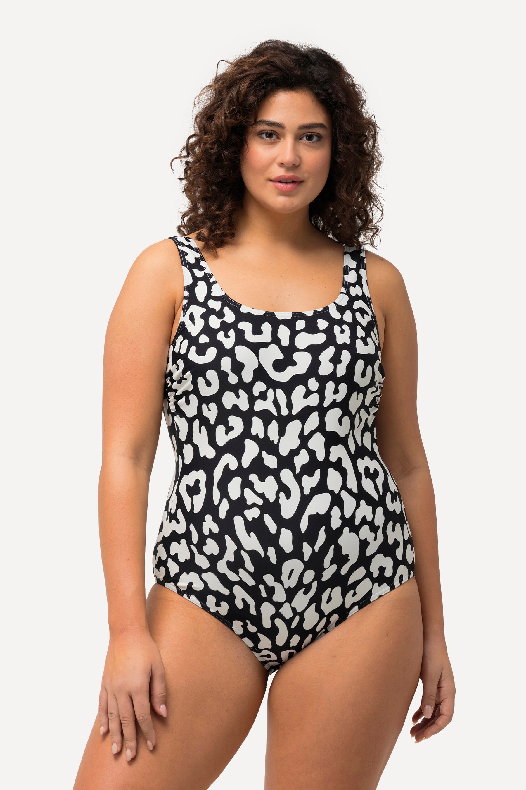 Ulla Popken Leopard Swimsuit in Black