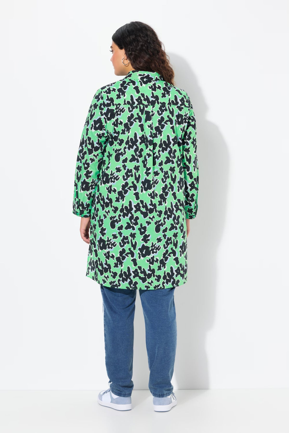 Ulla Popken Long Shirt in Green