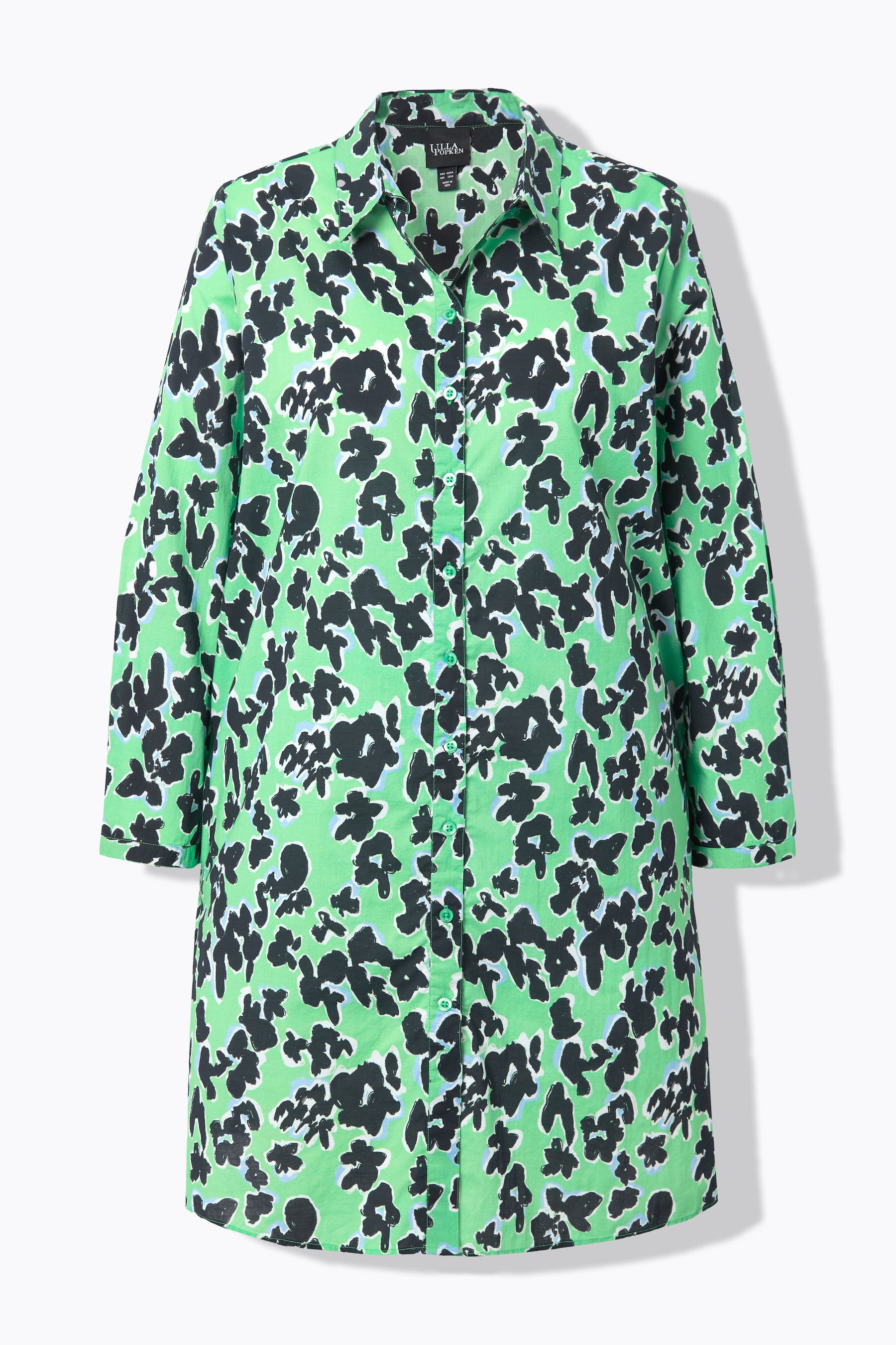 Ulla Popken Long Shirt in Green