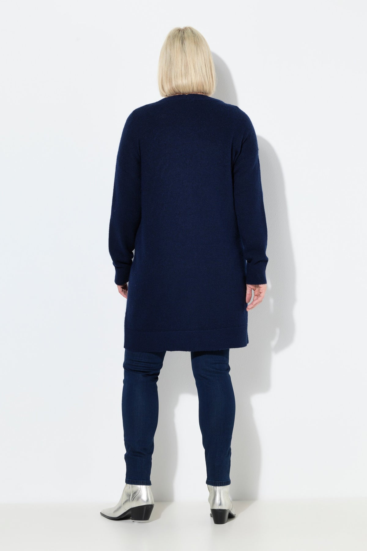 Ulla Popken Longline Cardigan in Navy