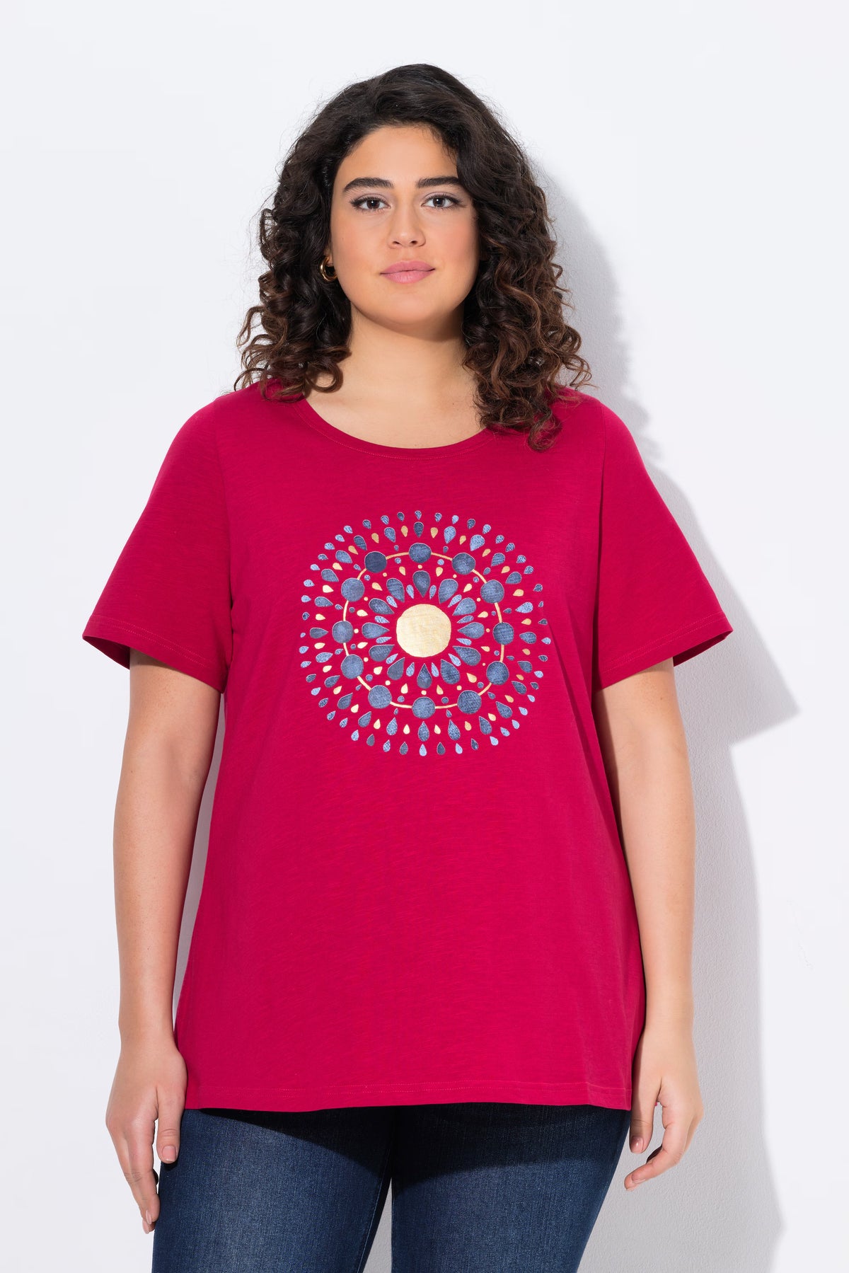 Ulla Popken Mandala T-Shirt in Red