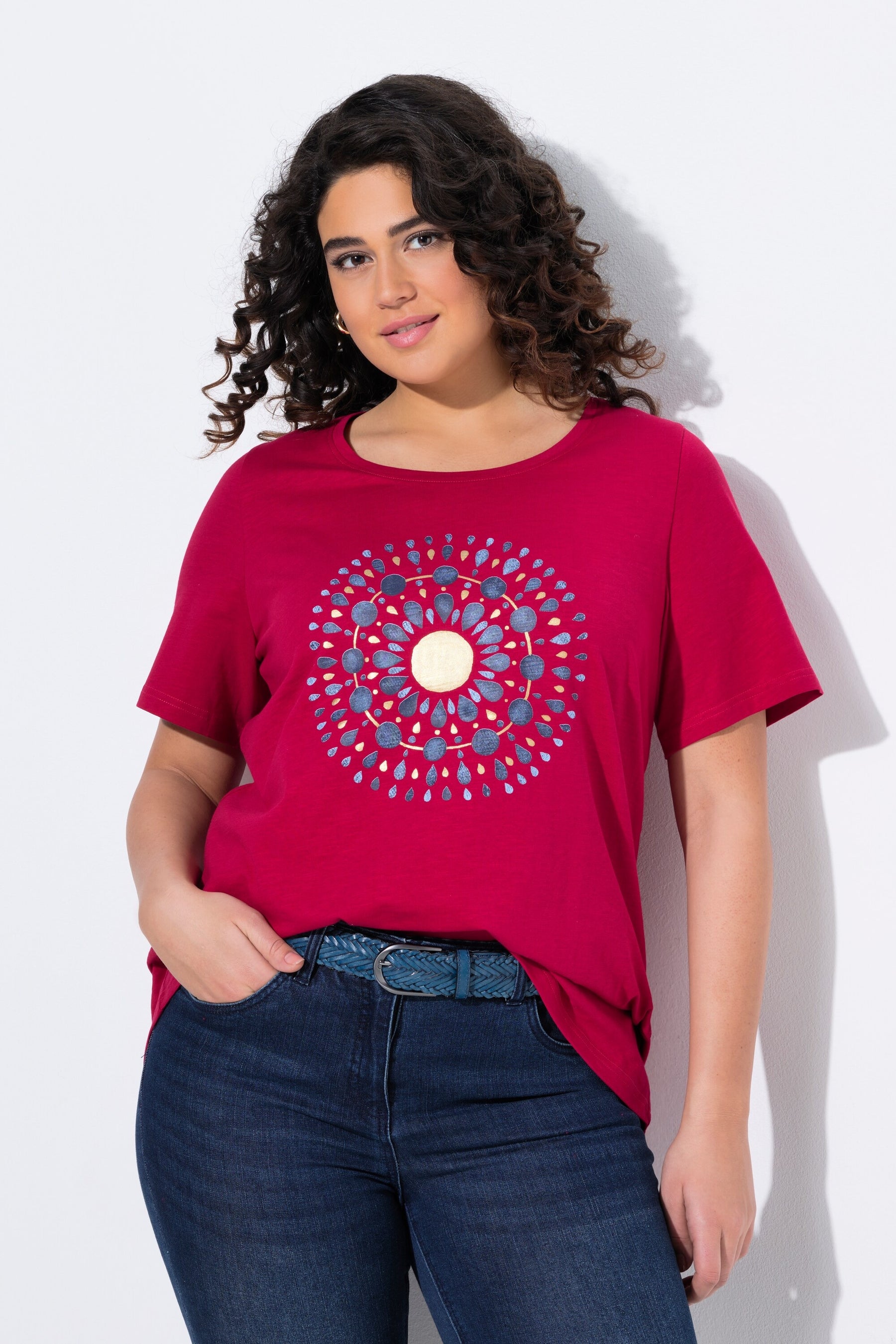 Ulla Popken Mandala T-Shirt in Red