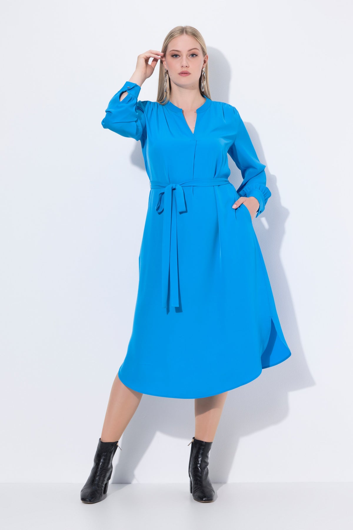 Ulla Popken Midi Dress in Blue