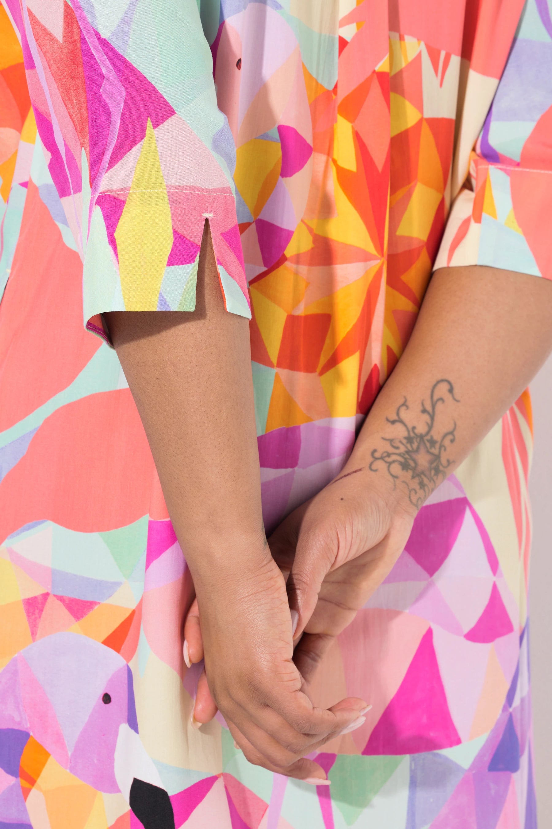 Ulla Popken Multi Colour Flamingo Shirt Dress