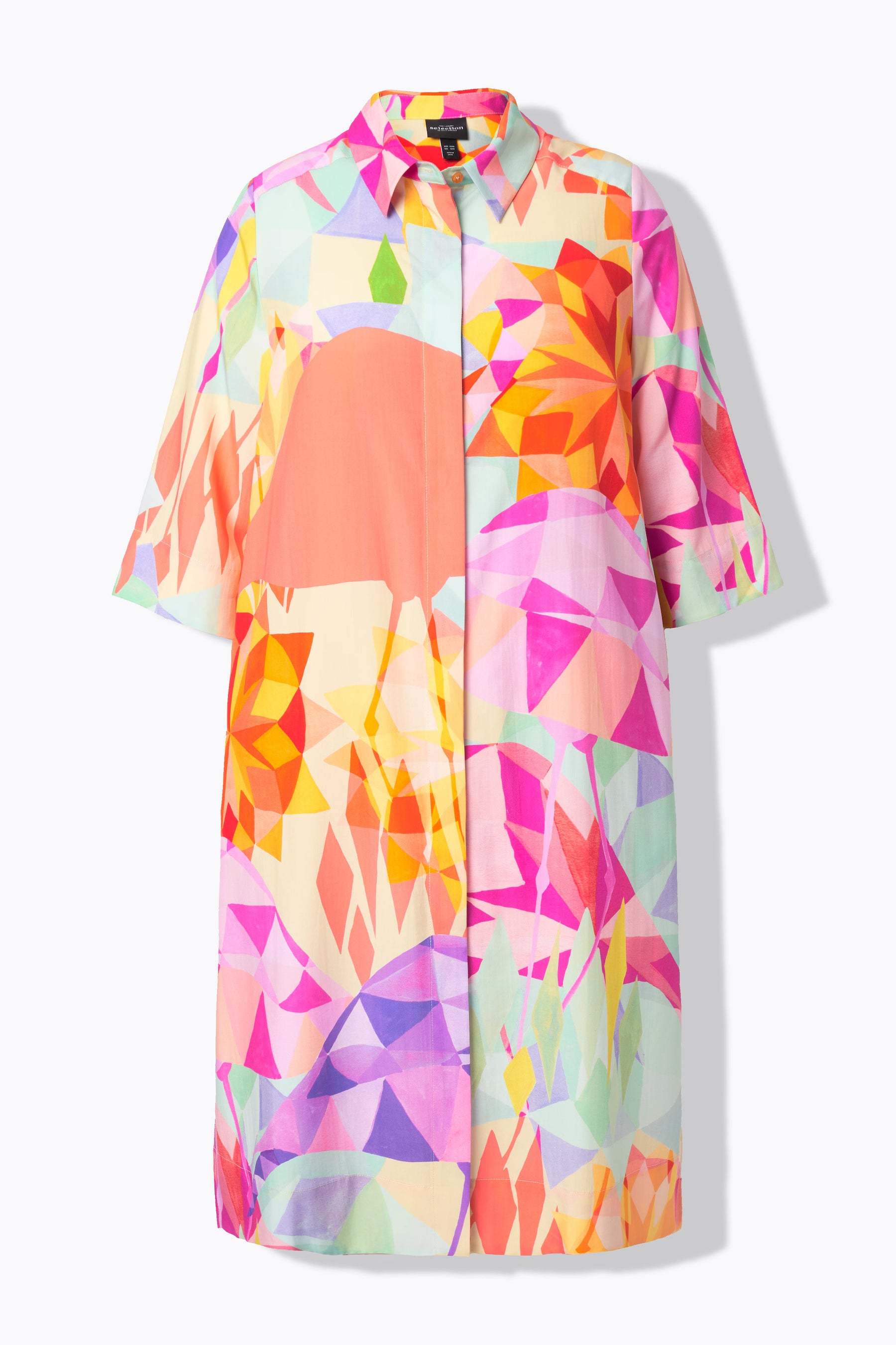 Ulla Popken Multi Colour Flamingo Shirt Dress