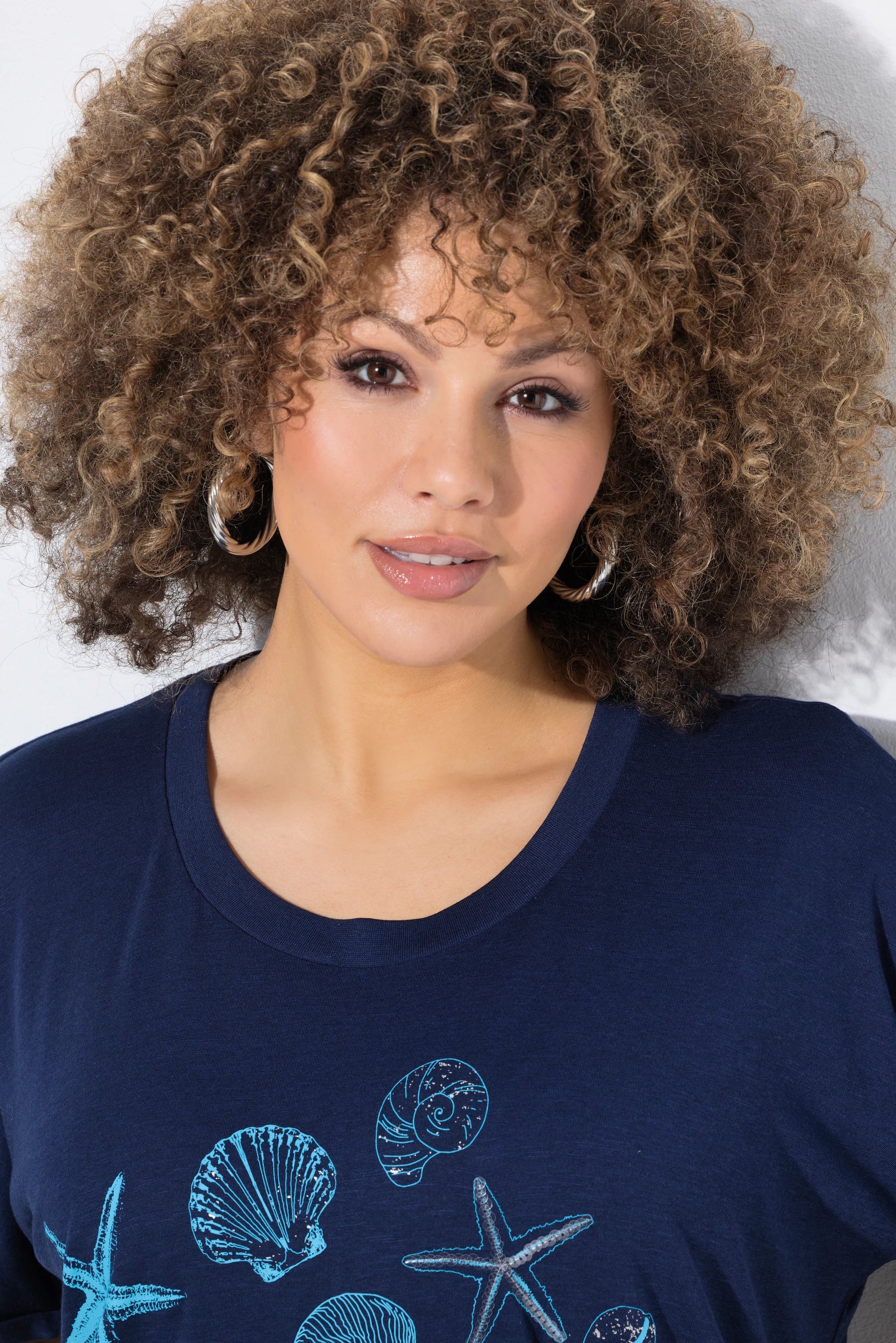 Ulla Popken Navy Seashell T-Shirt