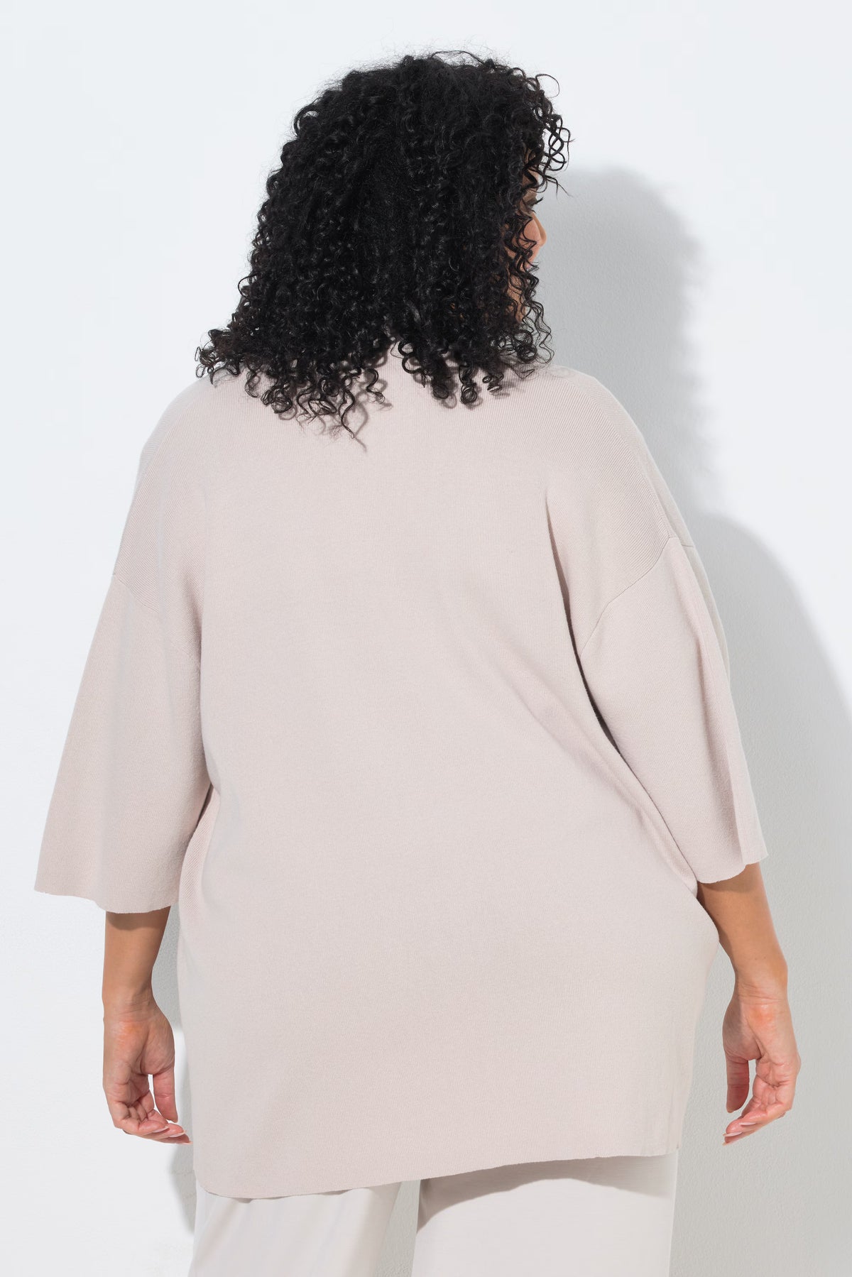 Ulla Popken Open Cardigan in Beige