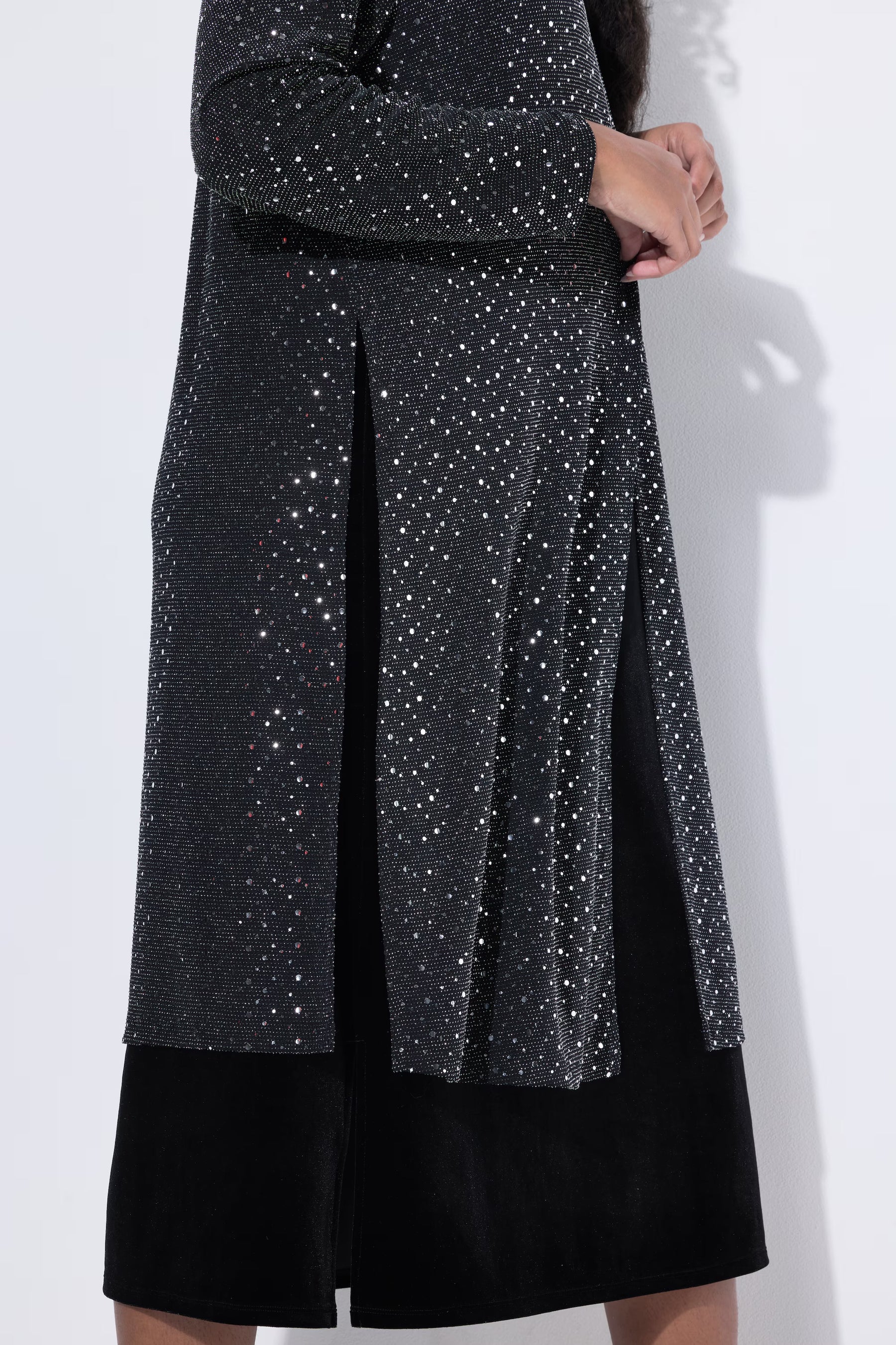 Ulla Popken Open Silver Sequin Jacket